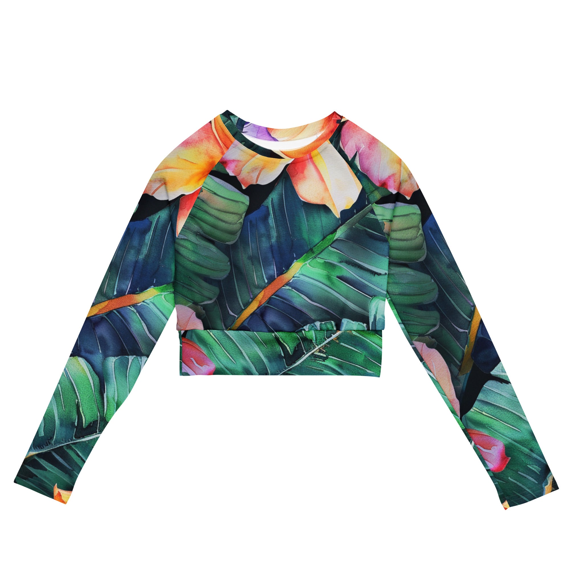 Recycled long-sleeve crop top
