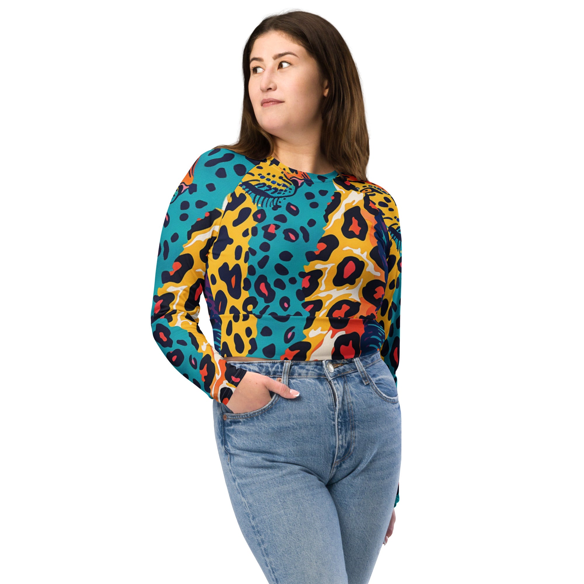 Recycled long-sleeve crop top
