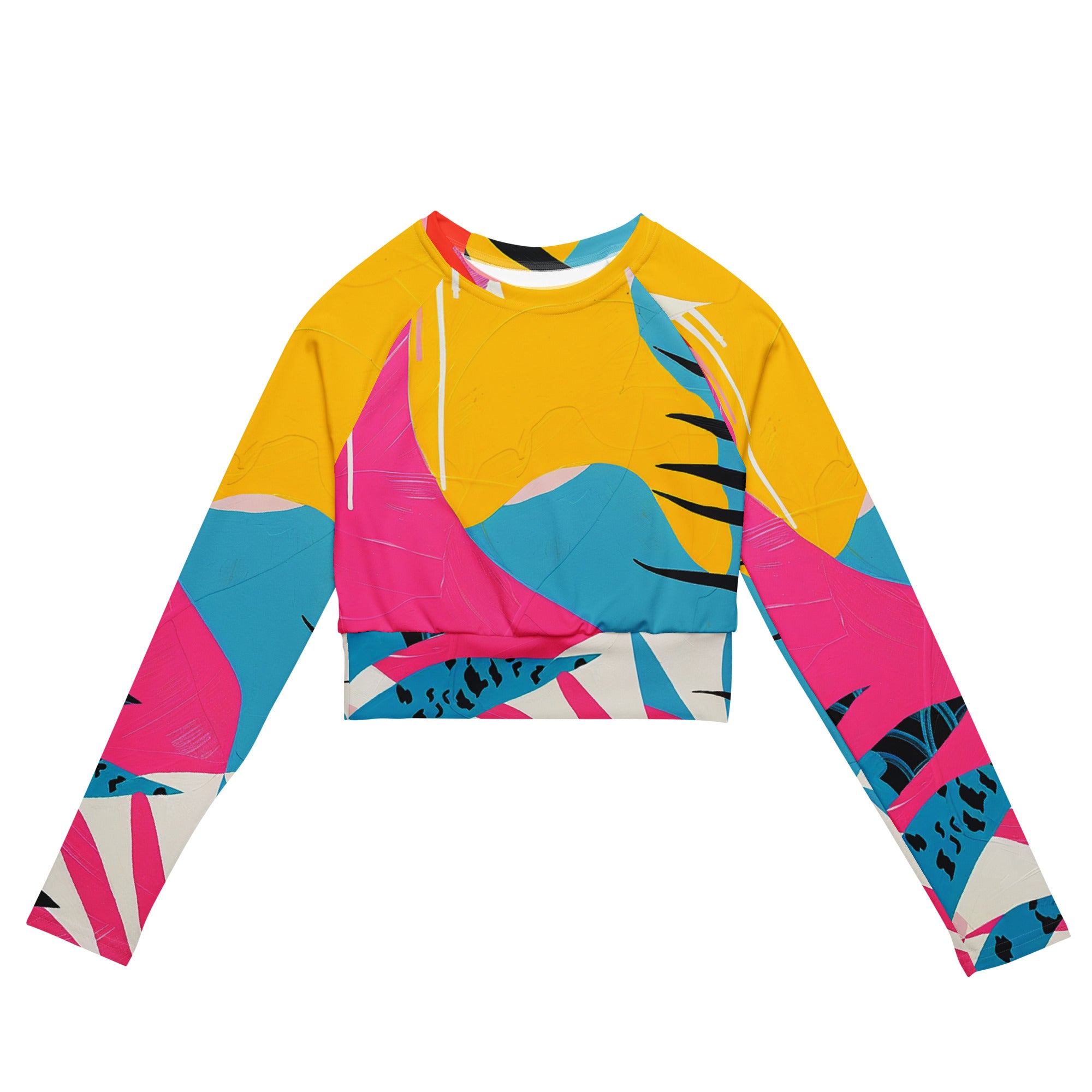 Recycled long-sleeve crop top
