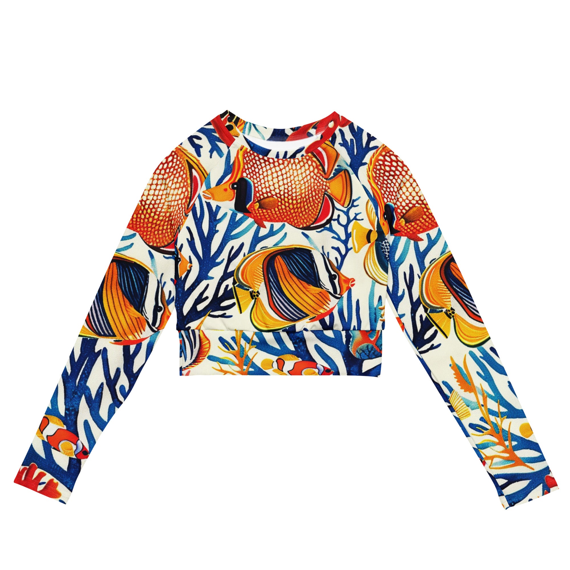 Recycled long-sleeve crop top