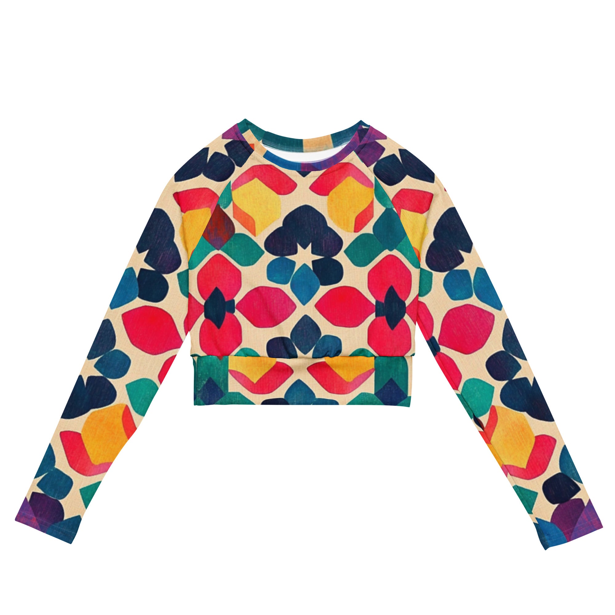 Recycled long-sleeve crop top