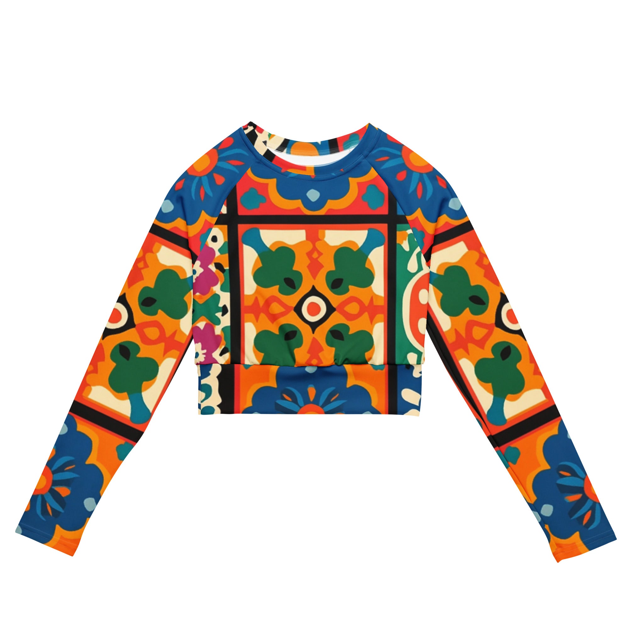 Recycled long-sleeve crop top