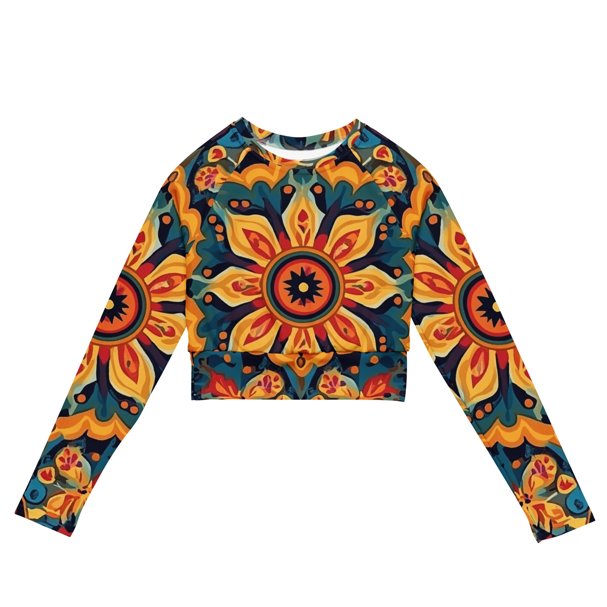 Recycled long-sleeve crop top
