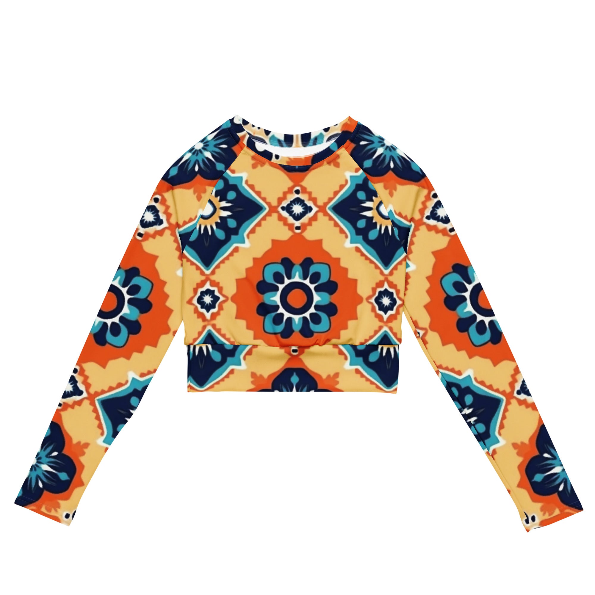 Recycled long-sleeve crop top