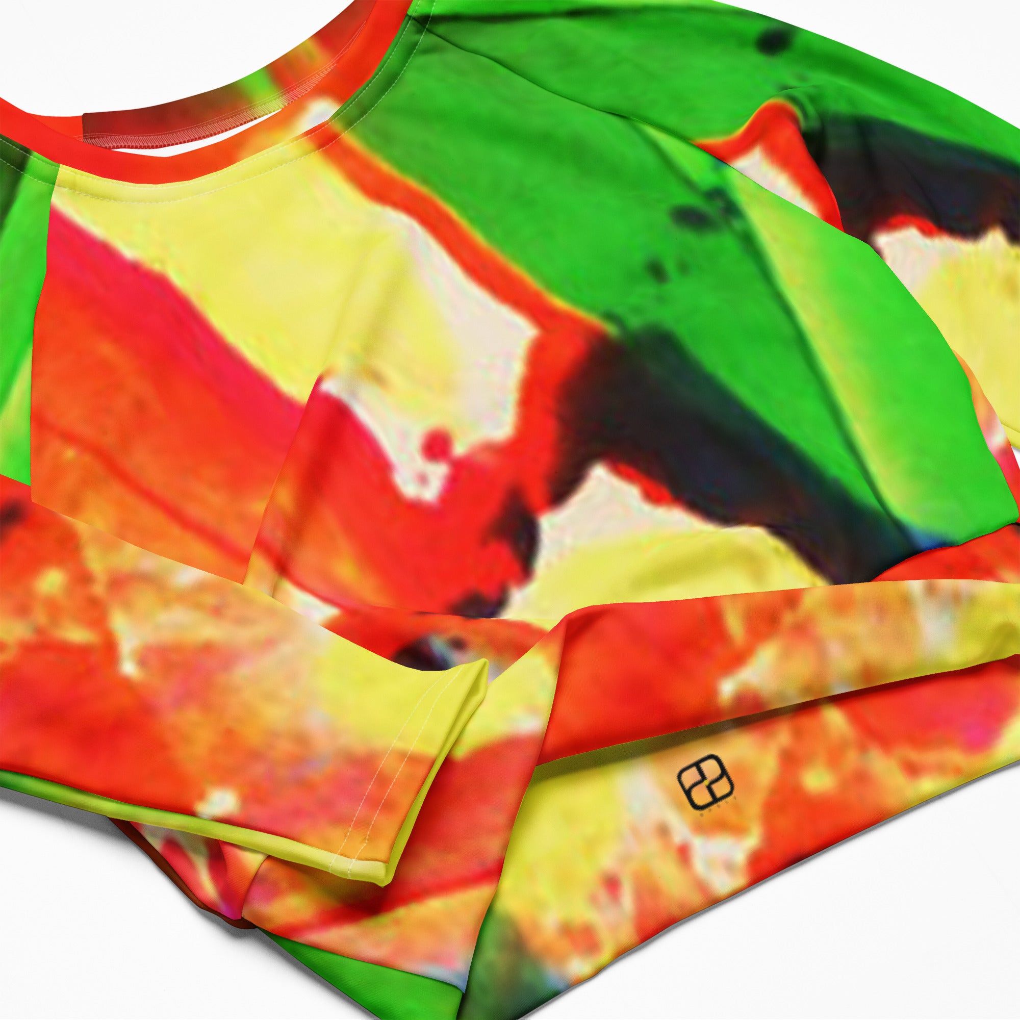 Recycled long-sleeve crop top