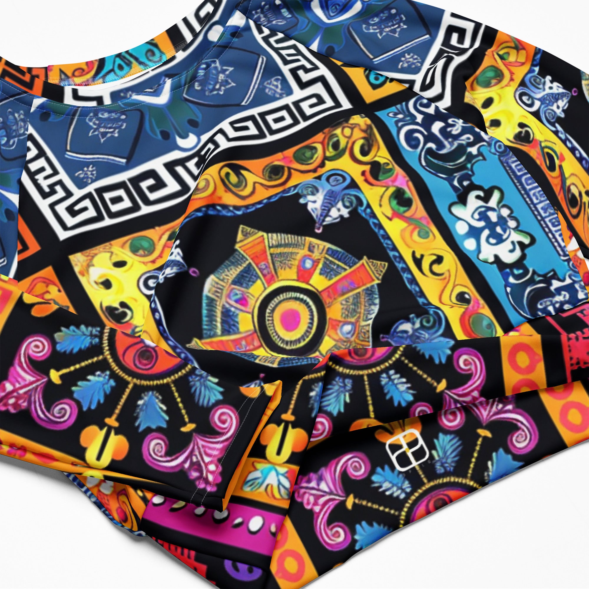 Recycled long-sleeve crop top