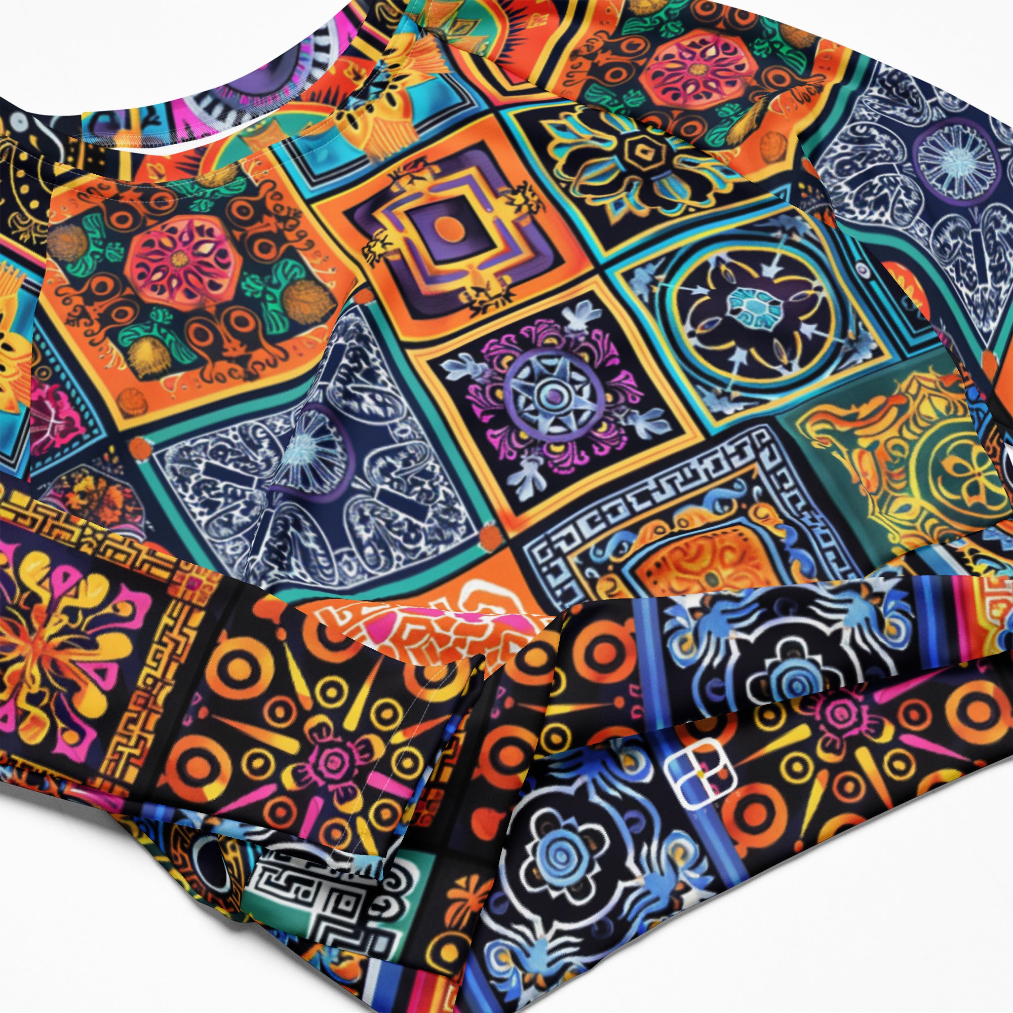 Recycled long-sleeve crop top
