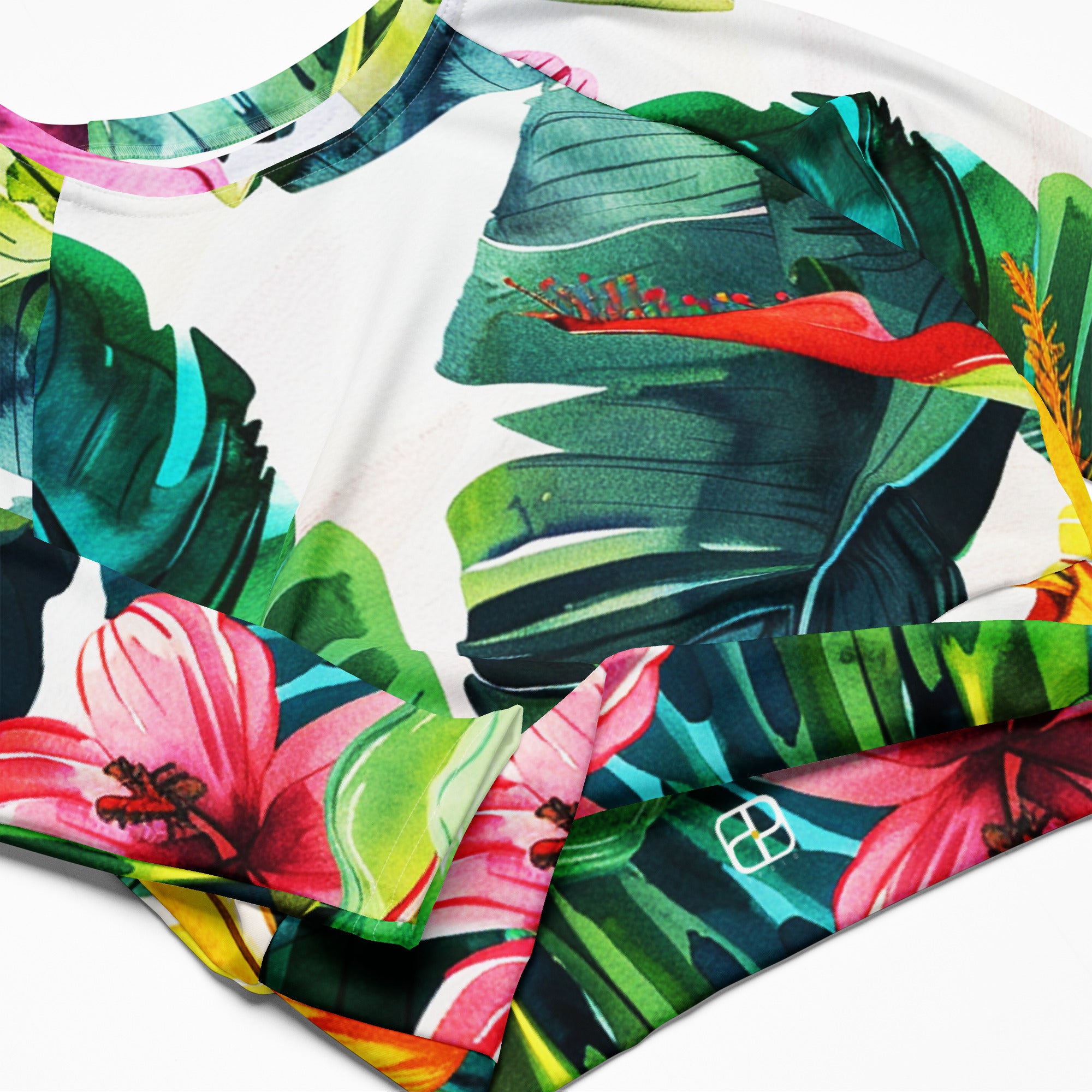 Recycled long-sleeve crop top