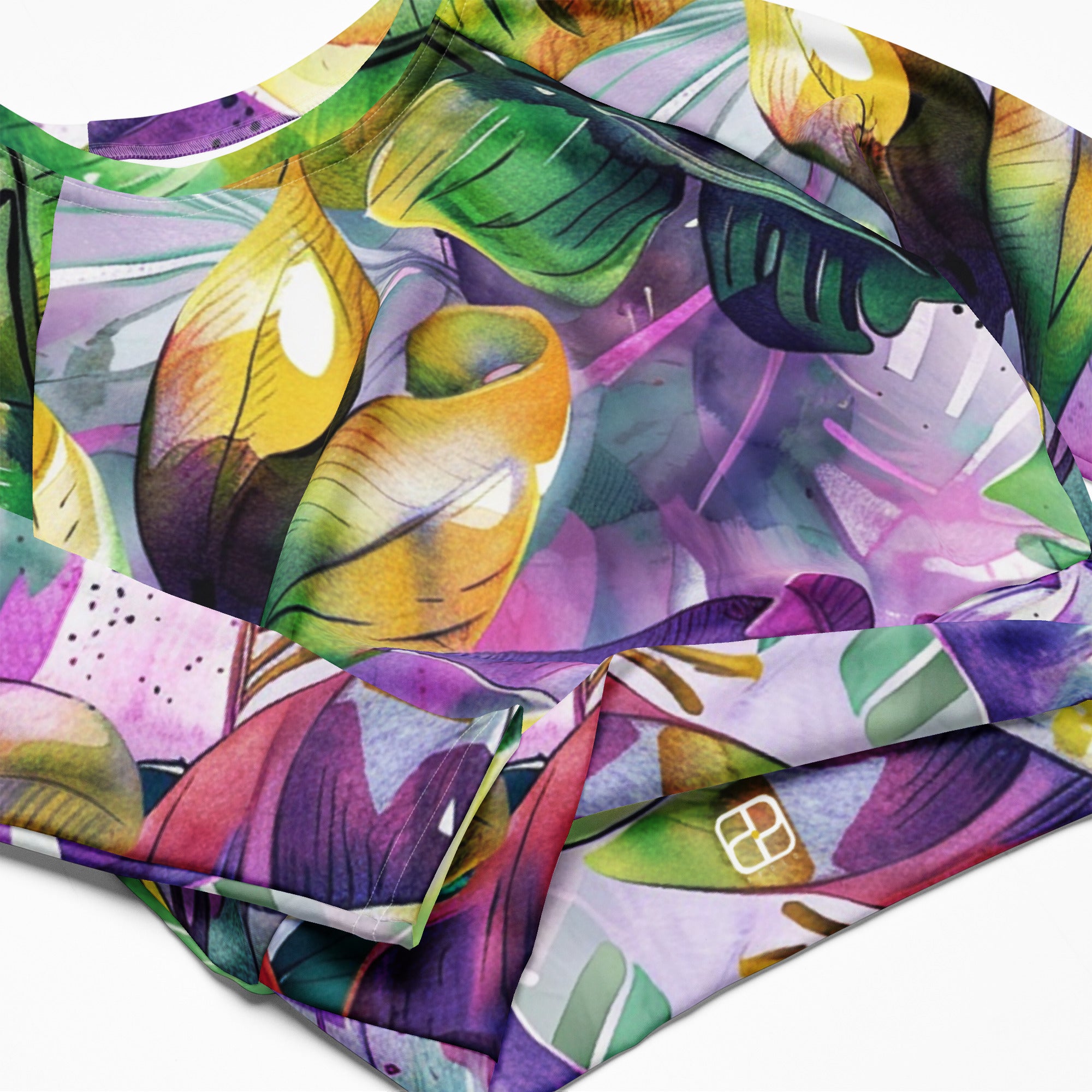 Recycled long-sleeve crop top
