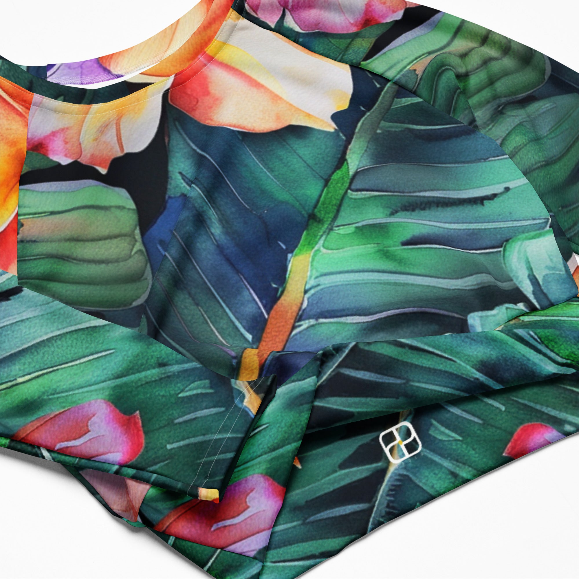 Recycled long-sleeve crop top