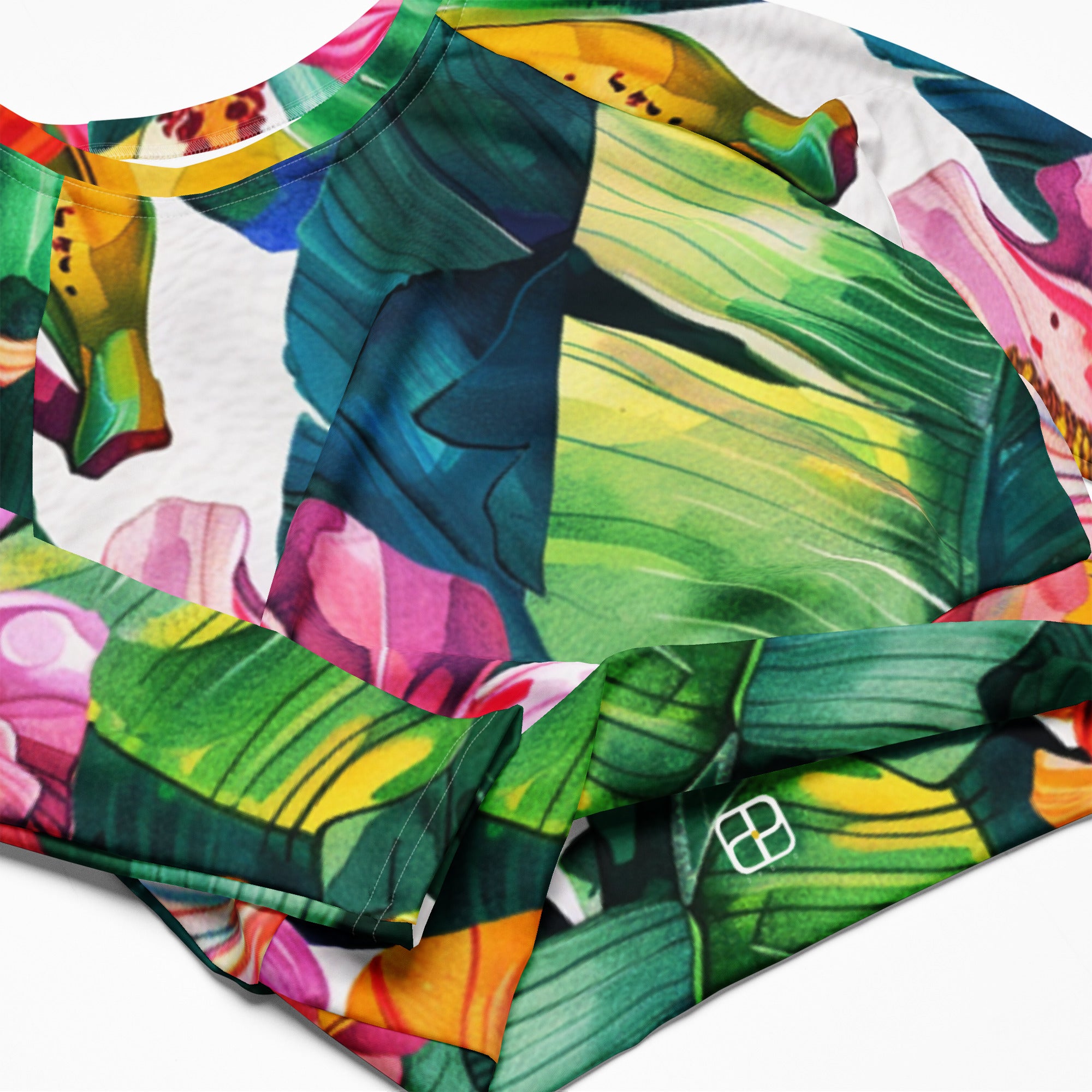 Recycled long-sleeve crop top