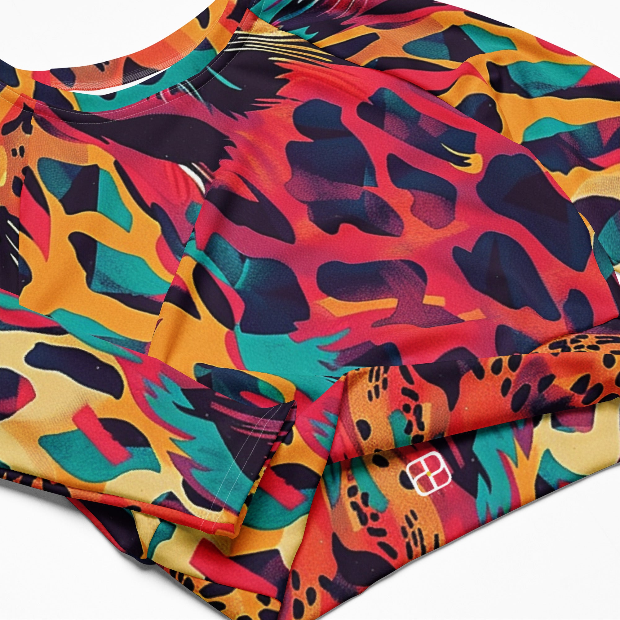 Recycled long-sleeve crop top