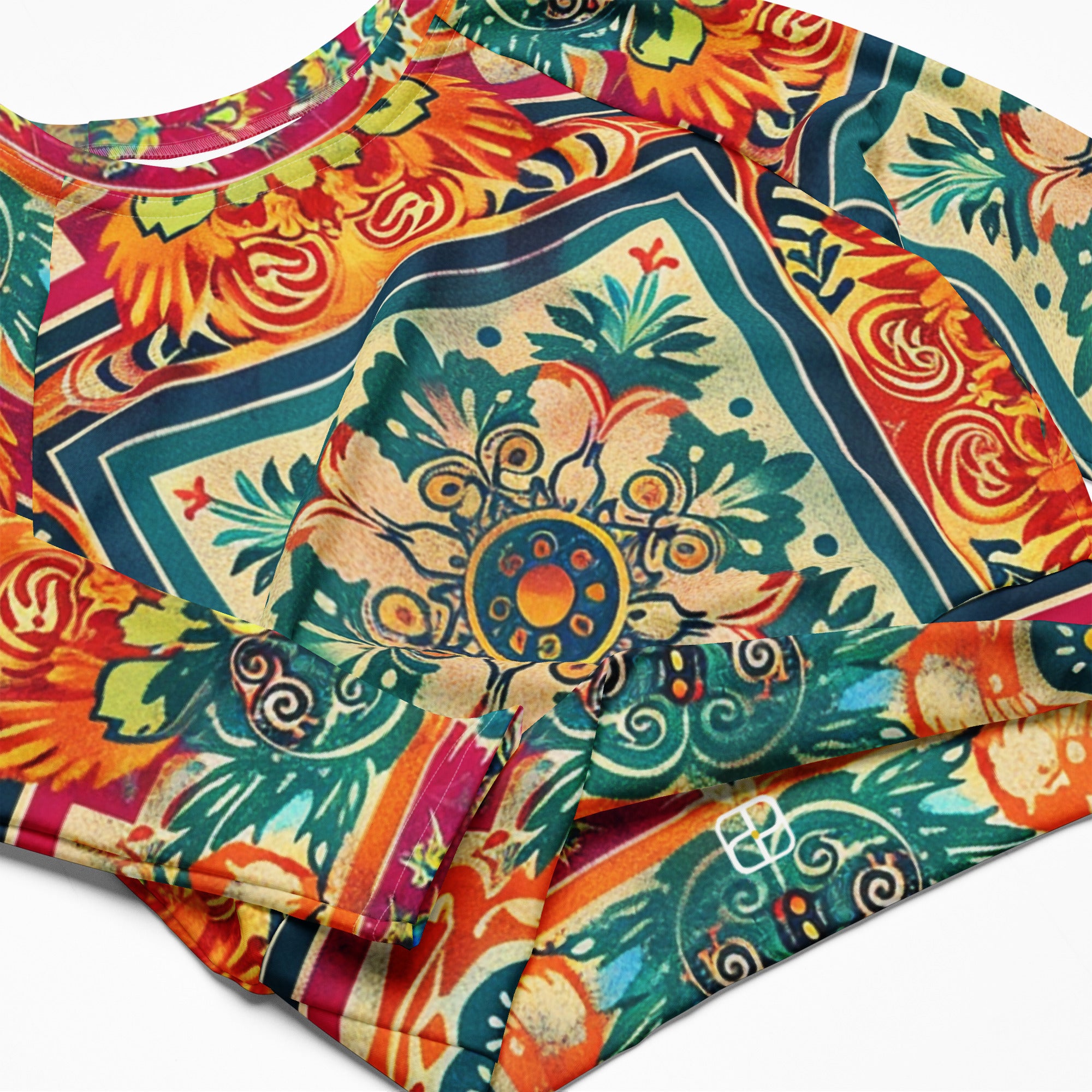 Recycled long-sleeve crop top