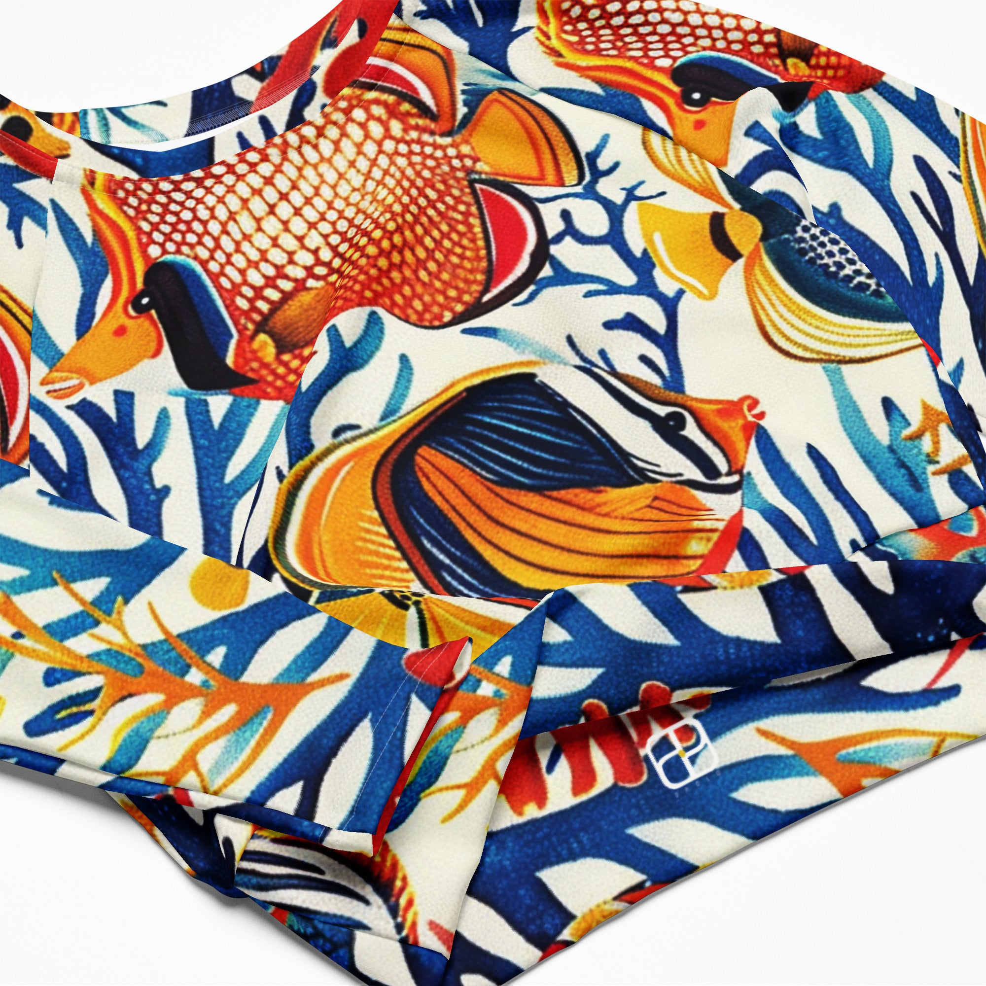 Recycled long-sleeve crop top