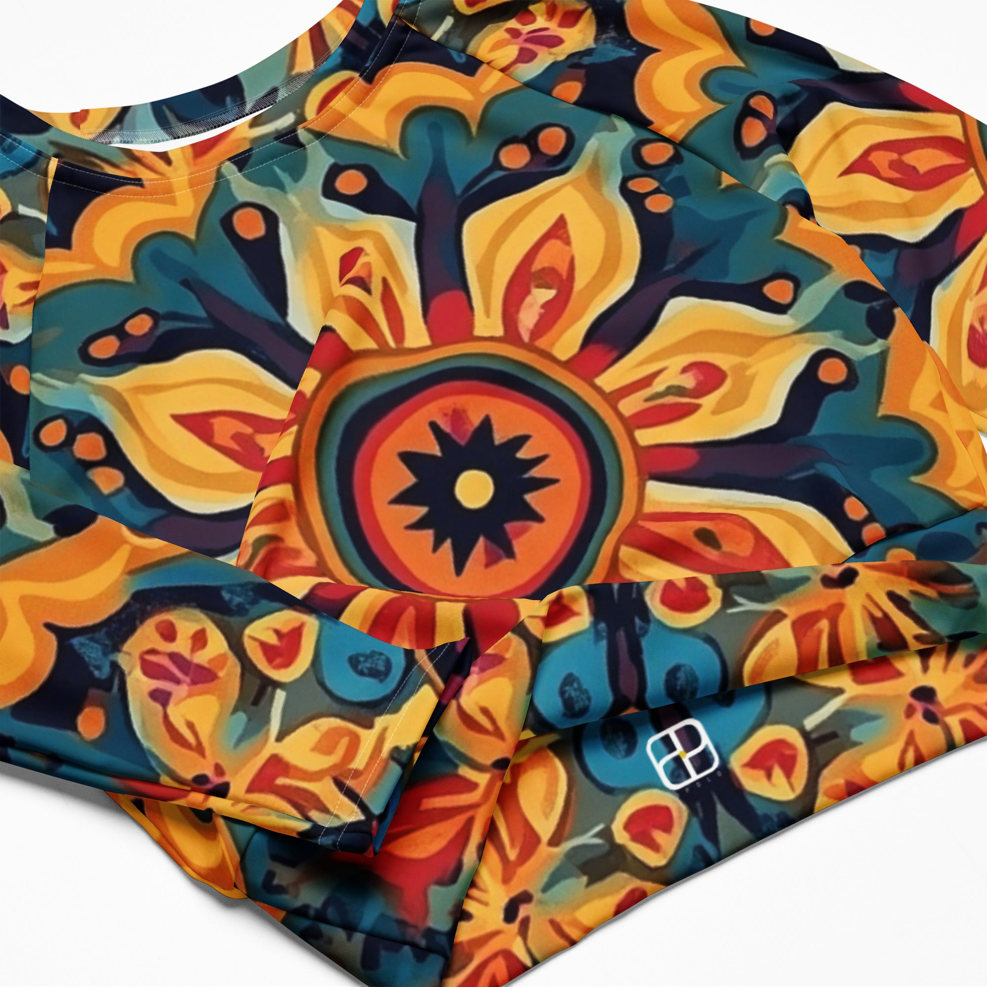 Recycled long-sleeve crop top