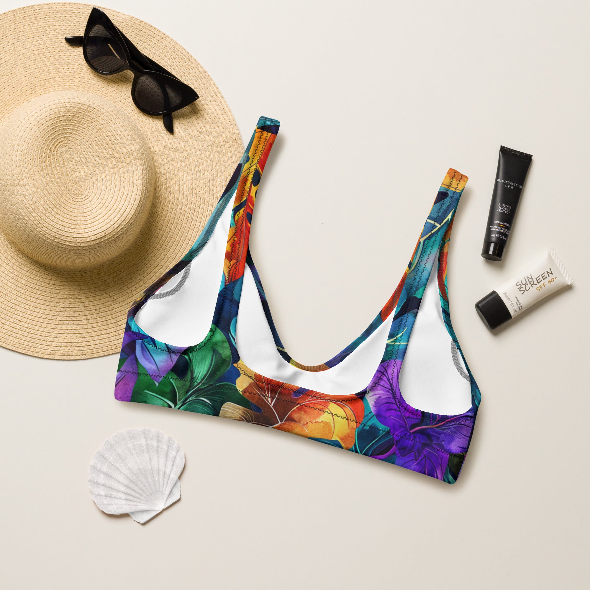Recycled padded bikini top