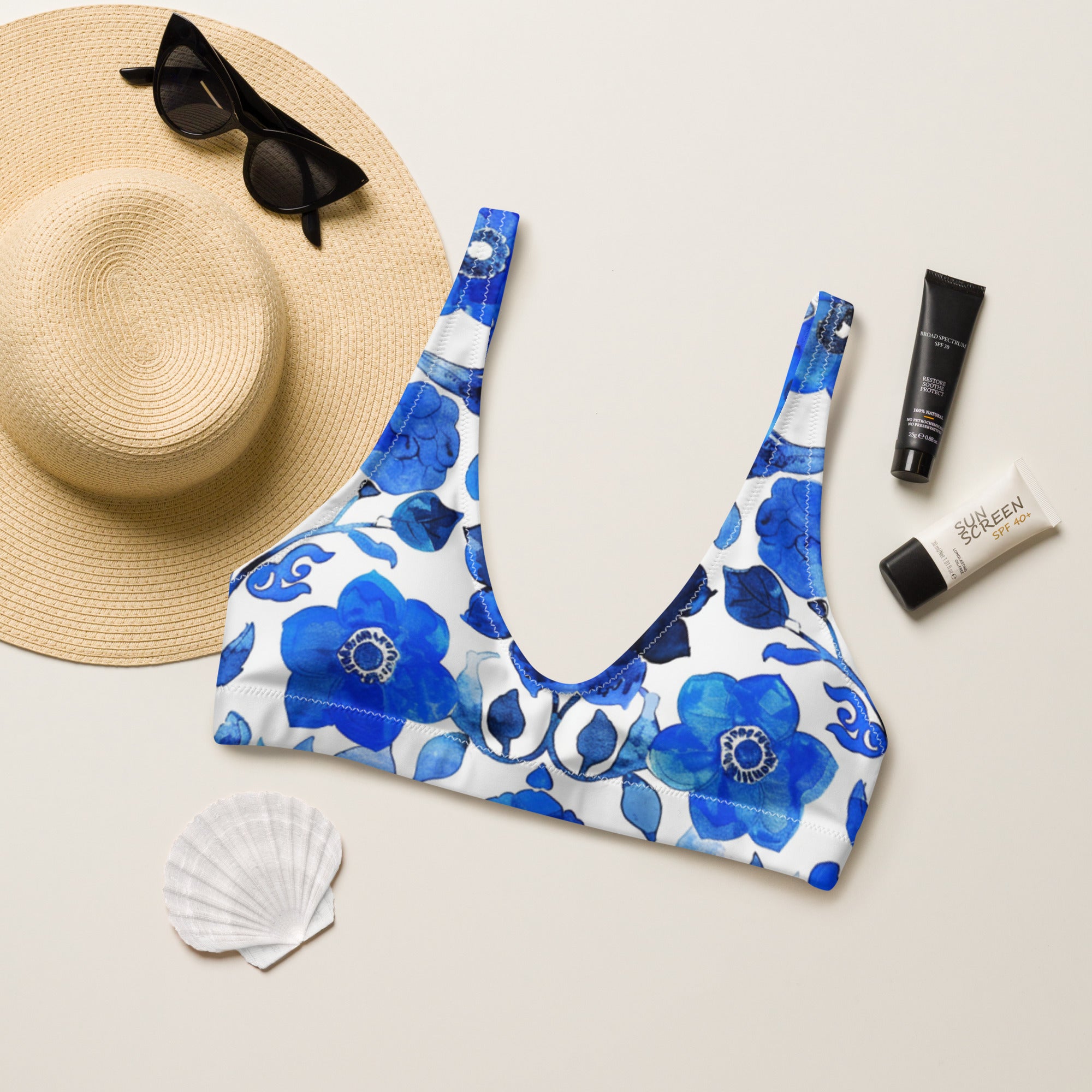 Recycled padded bikini top