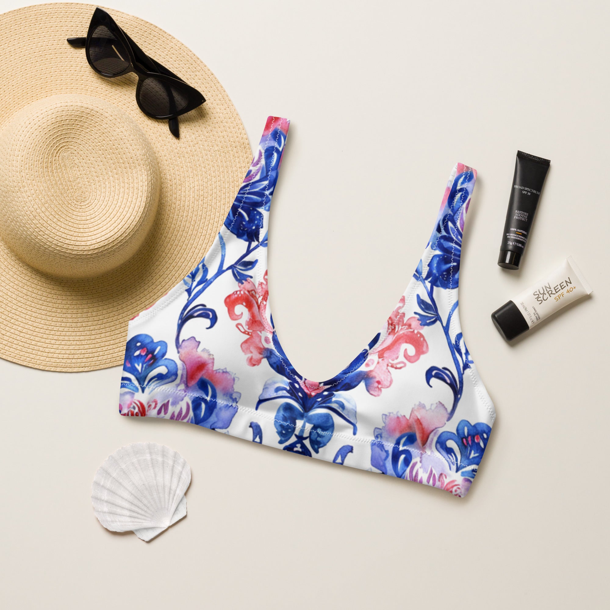 Recycled padded bikini top