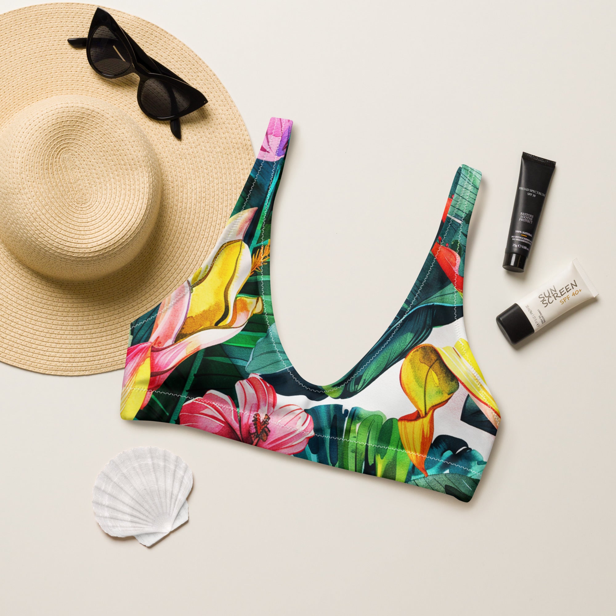 Recycled padded bikini top