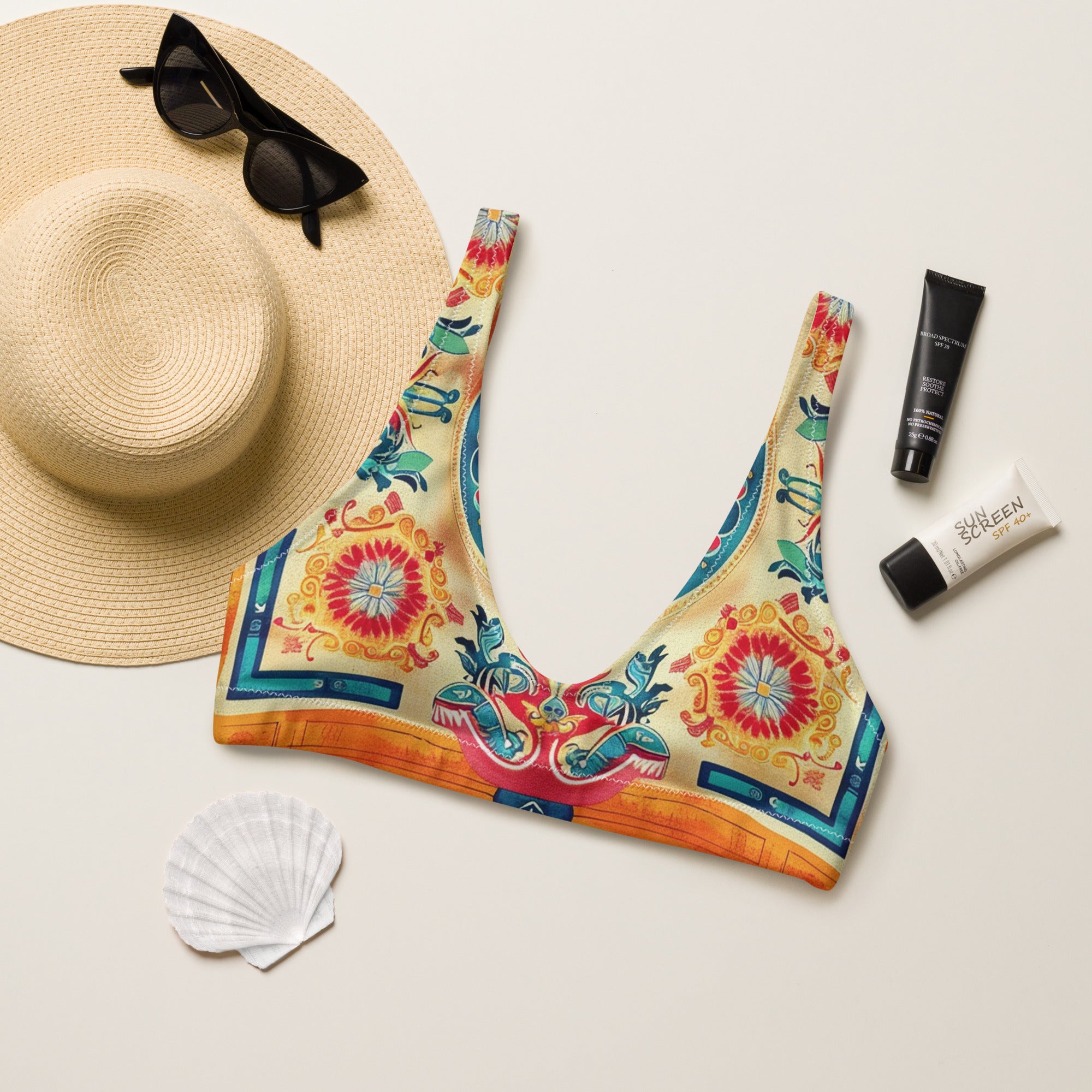 Recycled padded bikini top