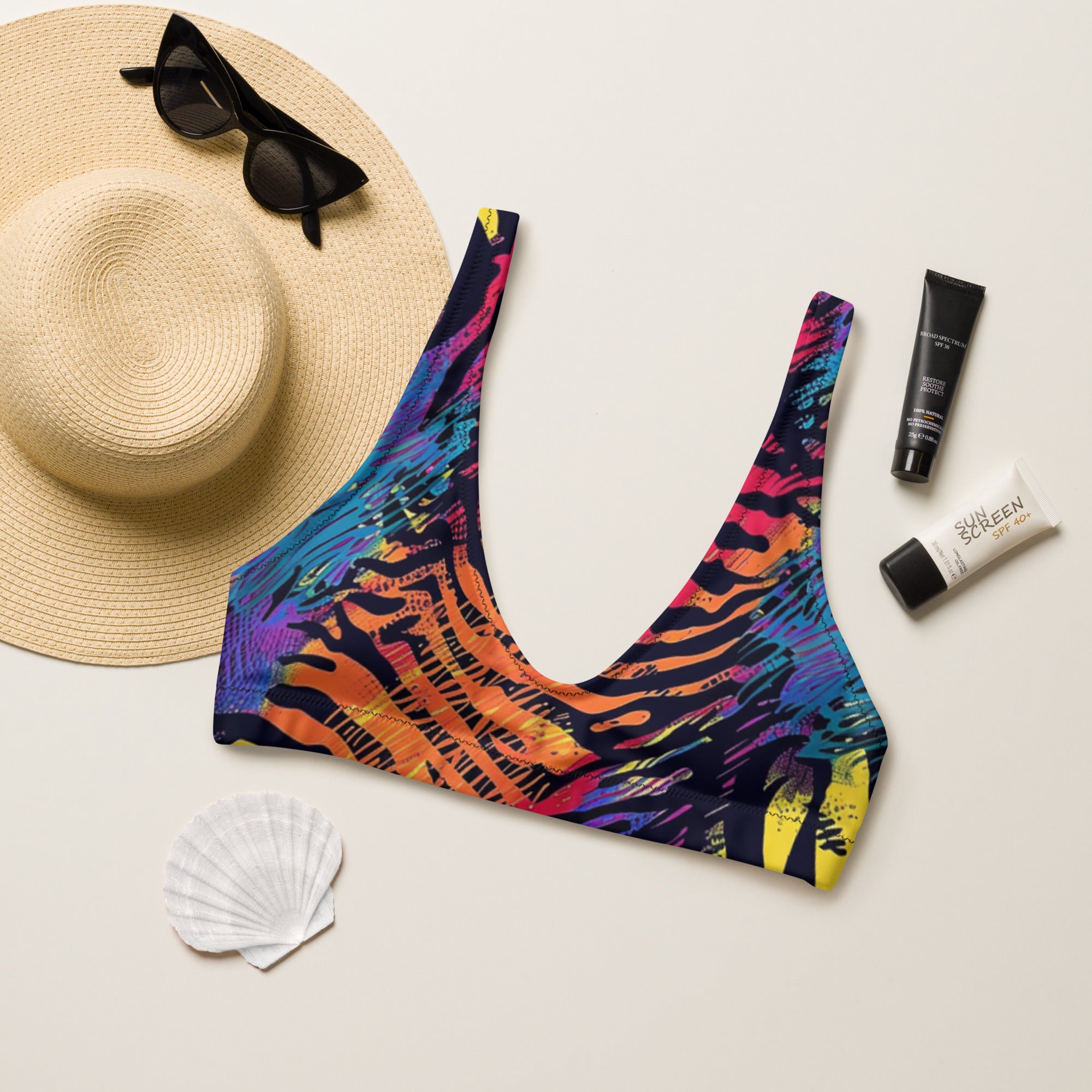 Recycled padded bikini top