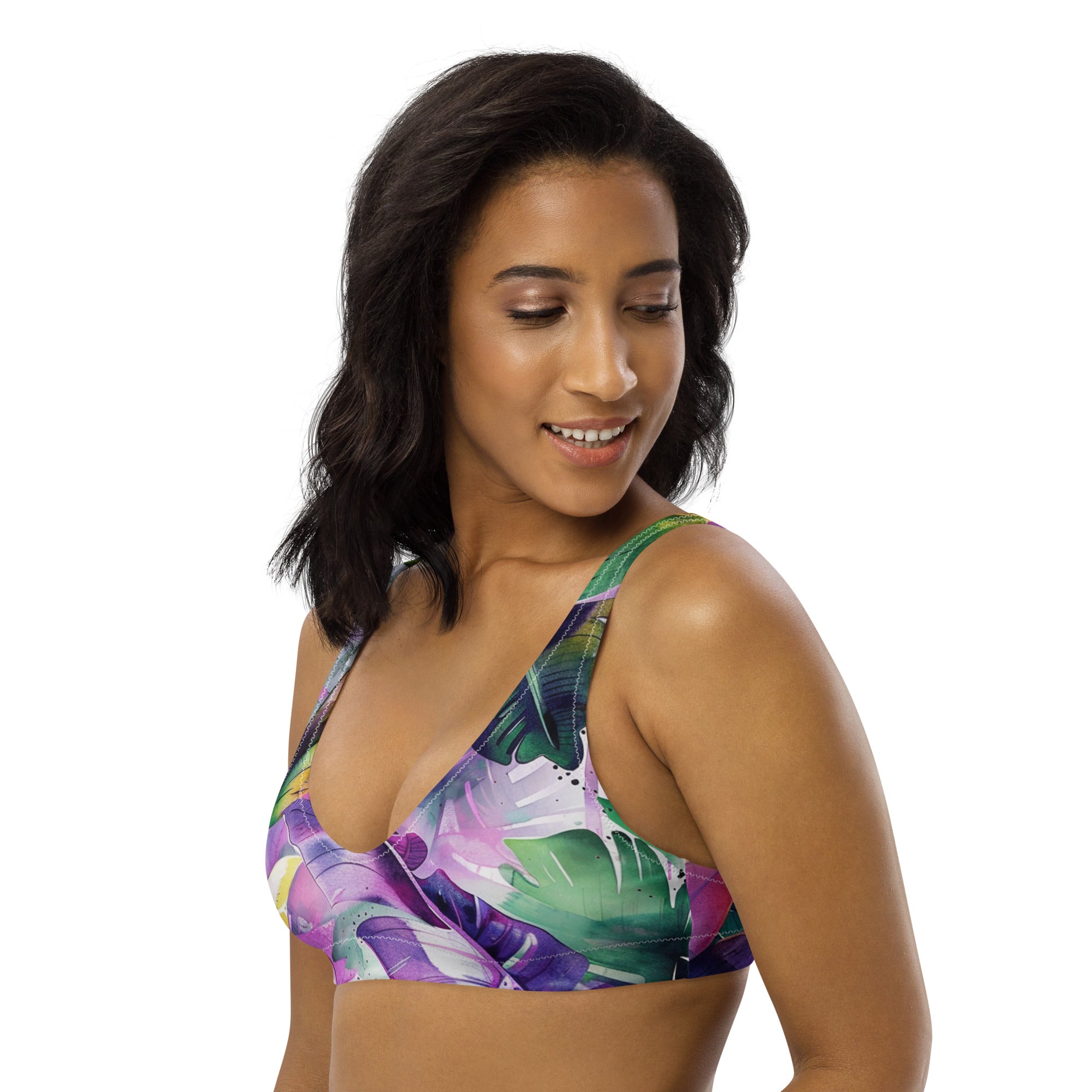 Recycled padded bikini top