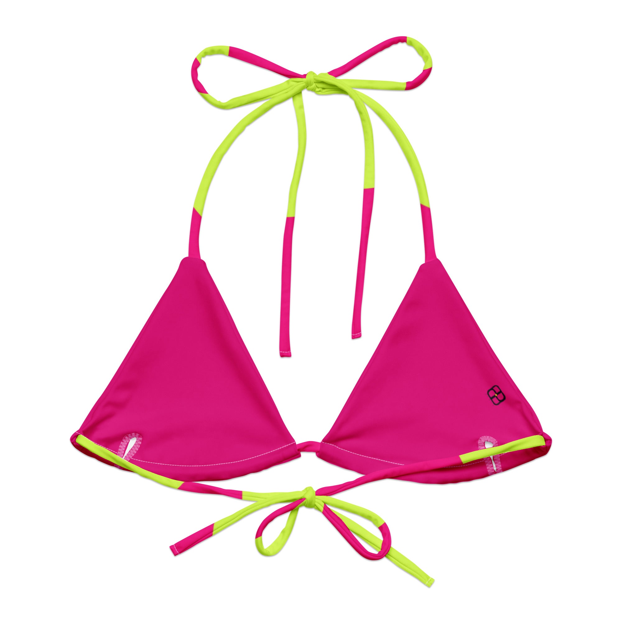 All-over print recycled string bikini top