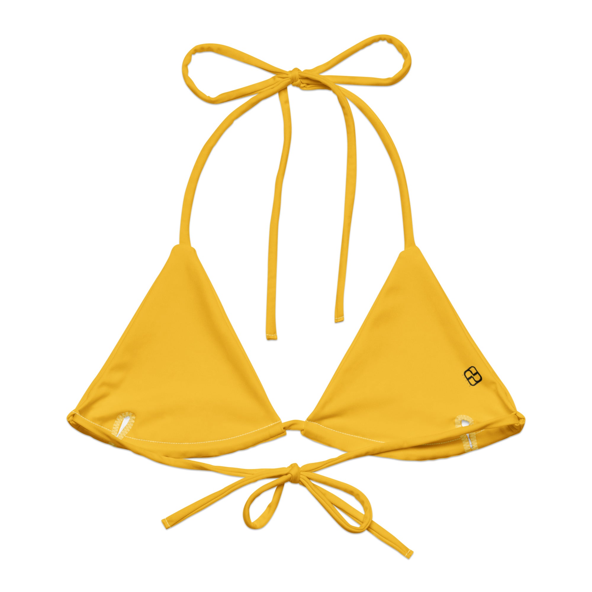 All-over print recycled string bikini top