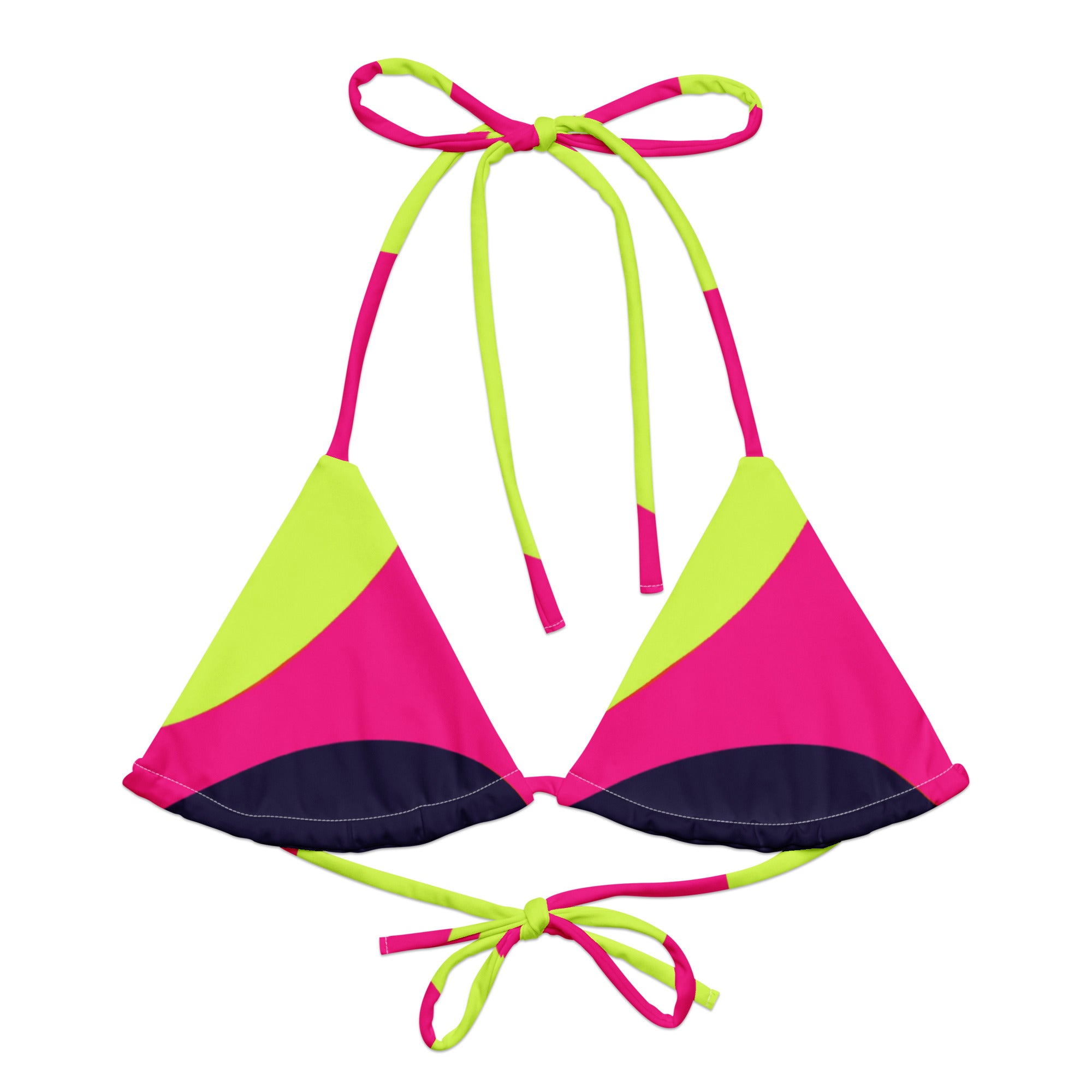 All-over print recycled string bikini top