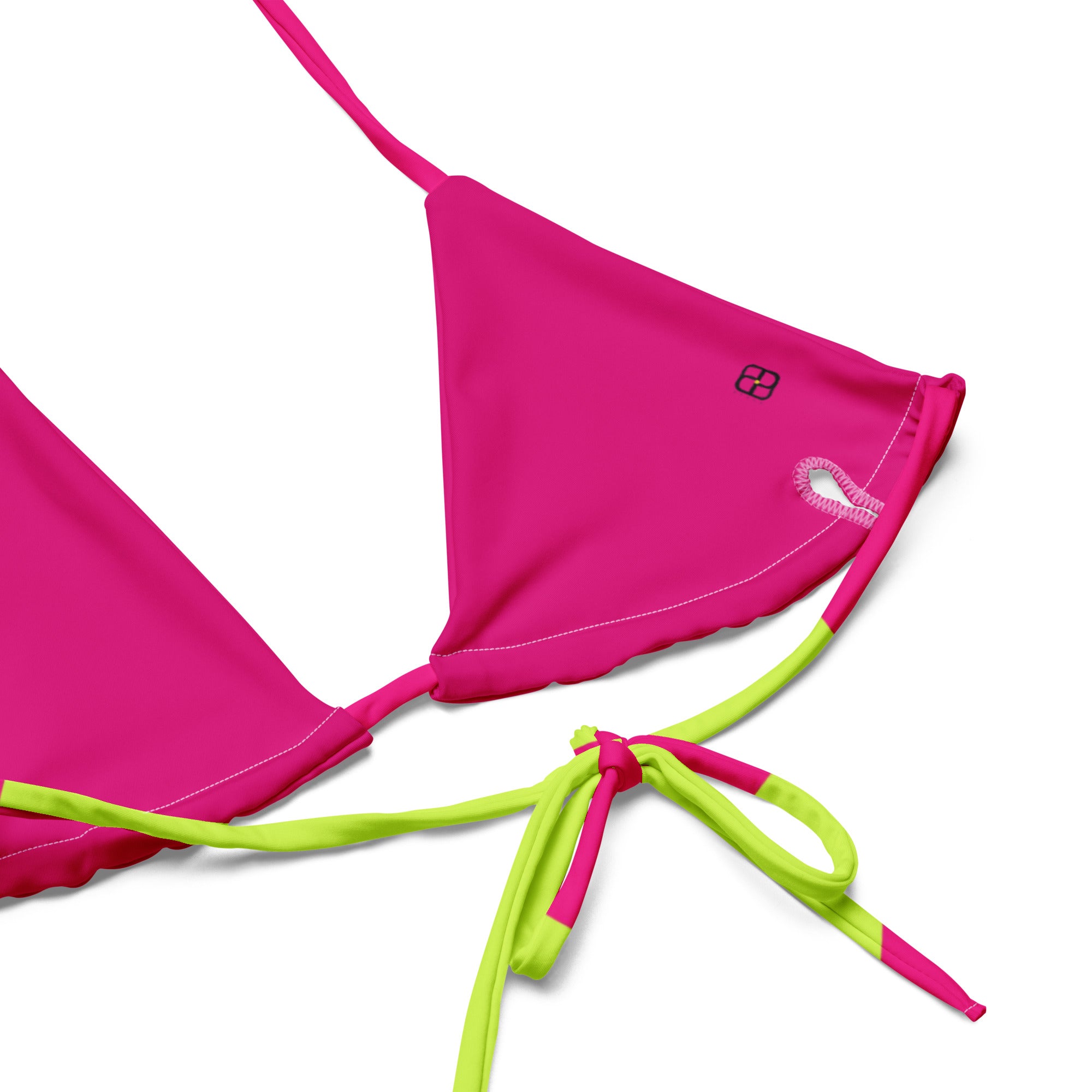 All-over print recycled string bikini top