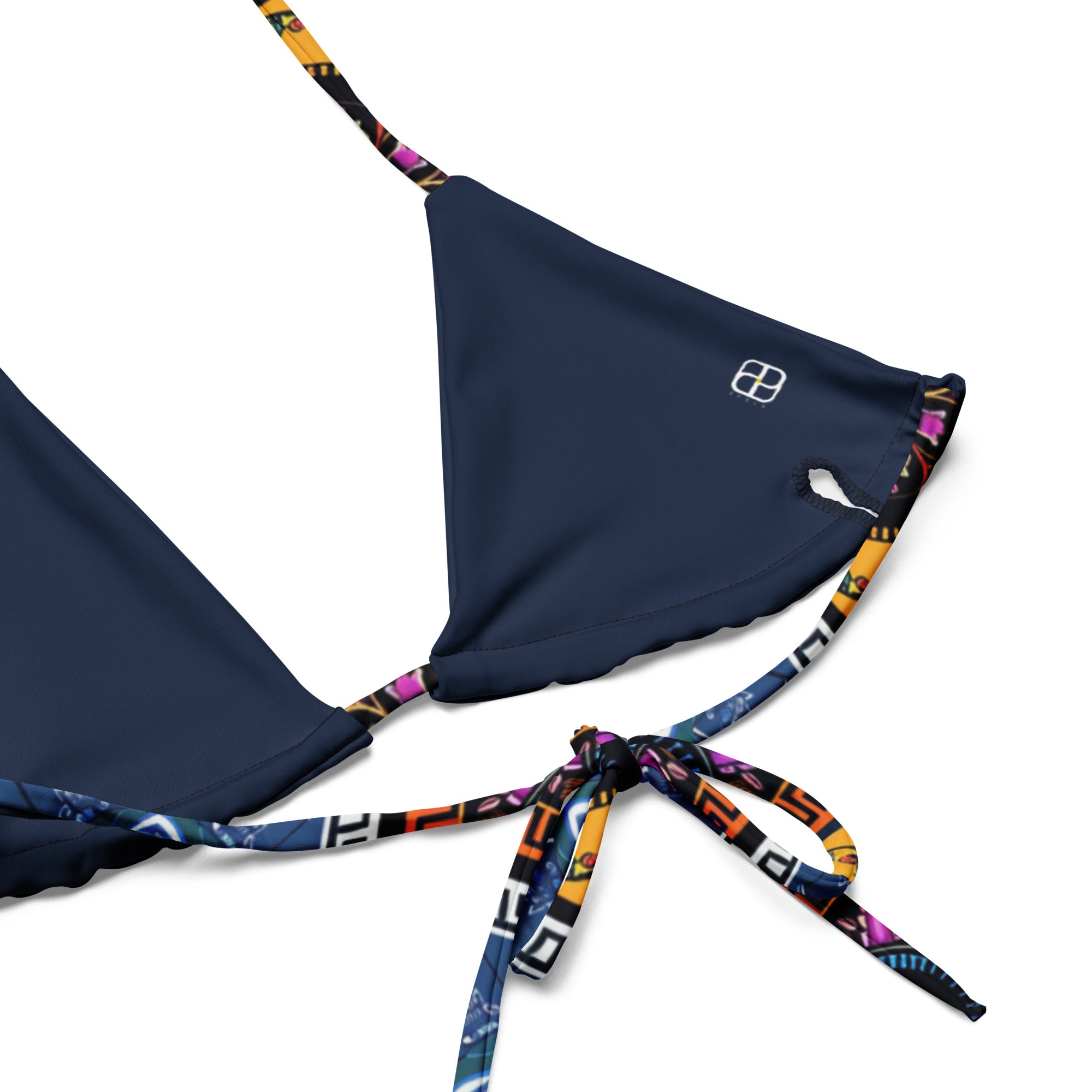 All-over print recycled string bikini top