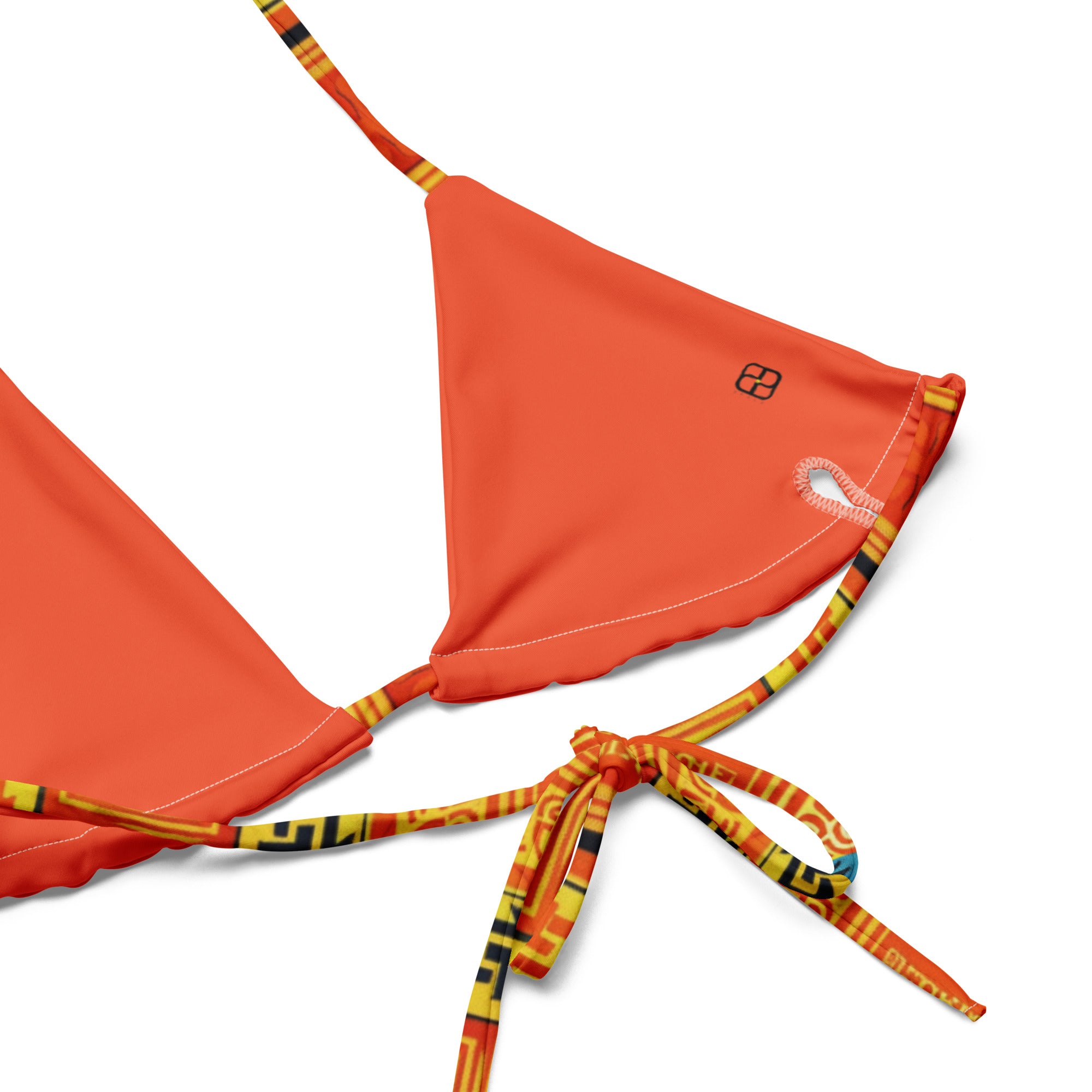 All-over print recycled string bikini top