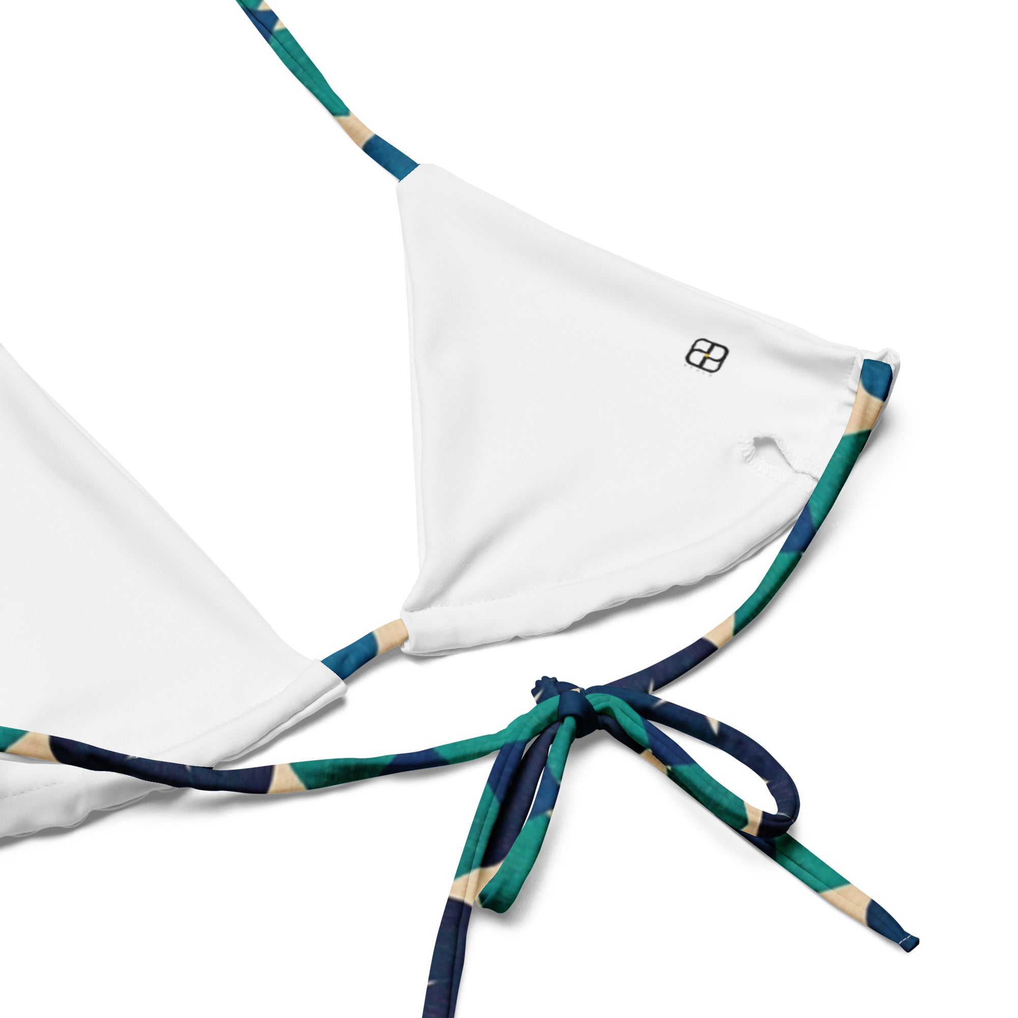 All-over print recycled string bikini top