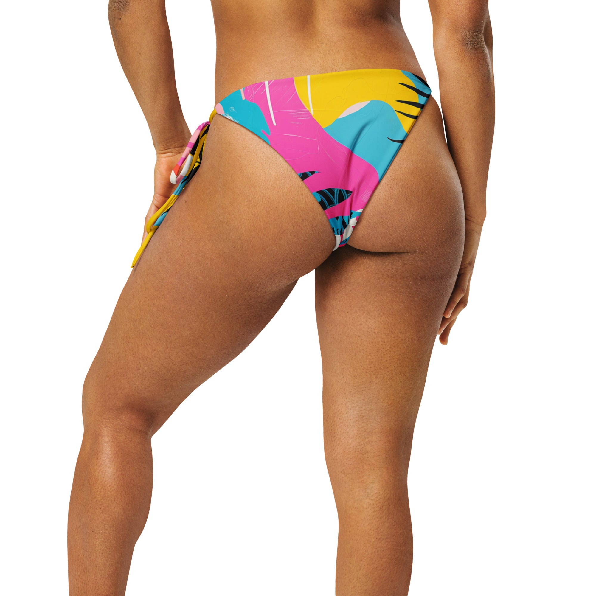All-over print recycled string bikini bottom