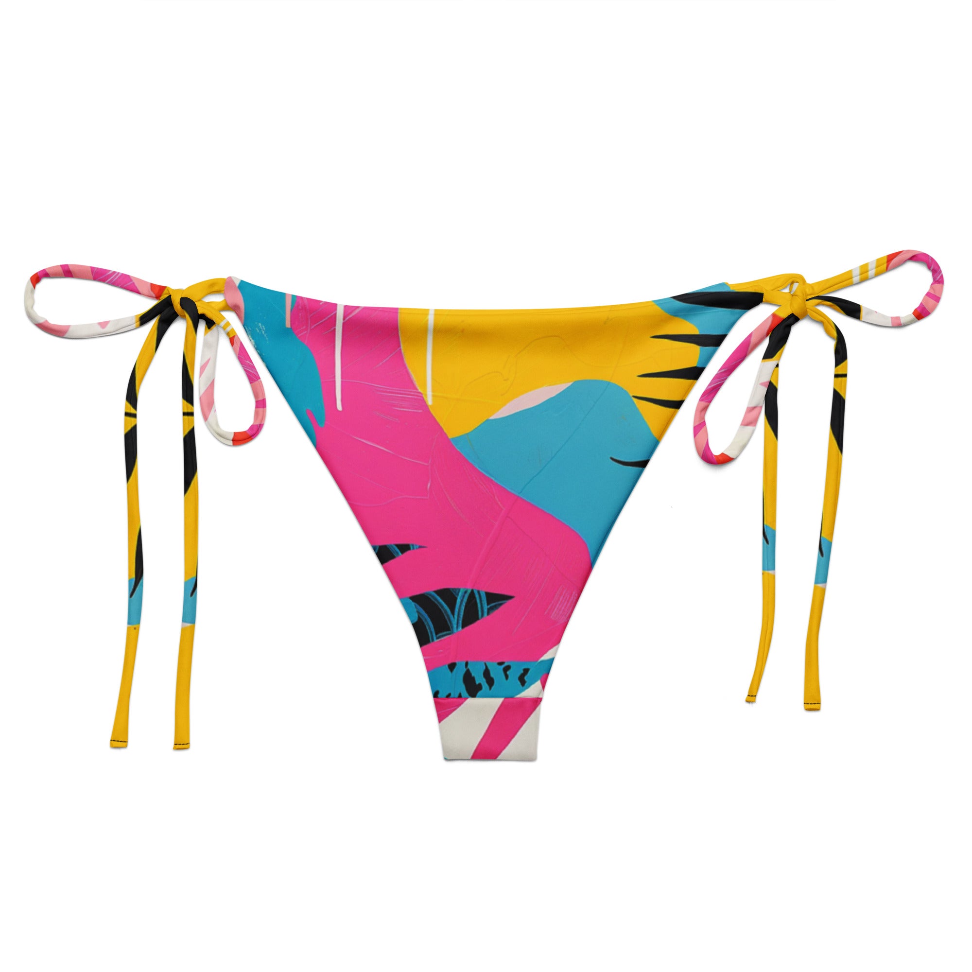 All-over print recycled string bikini bottom