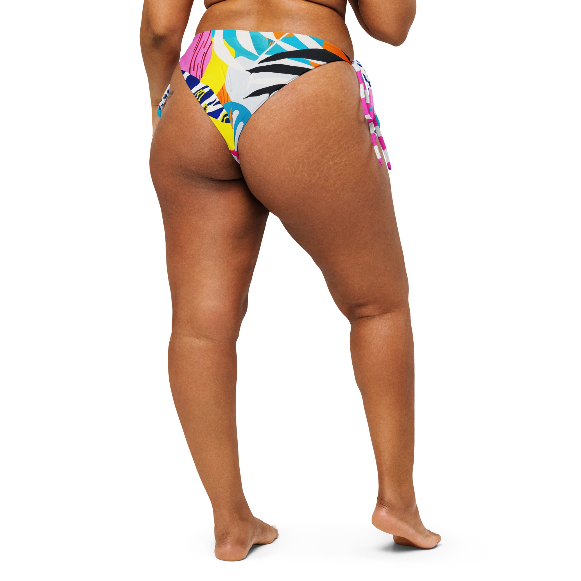 All-over print recycled string bikini bottom
