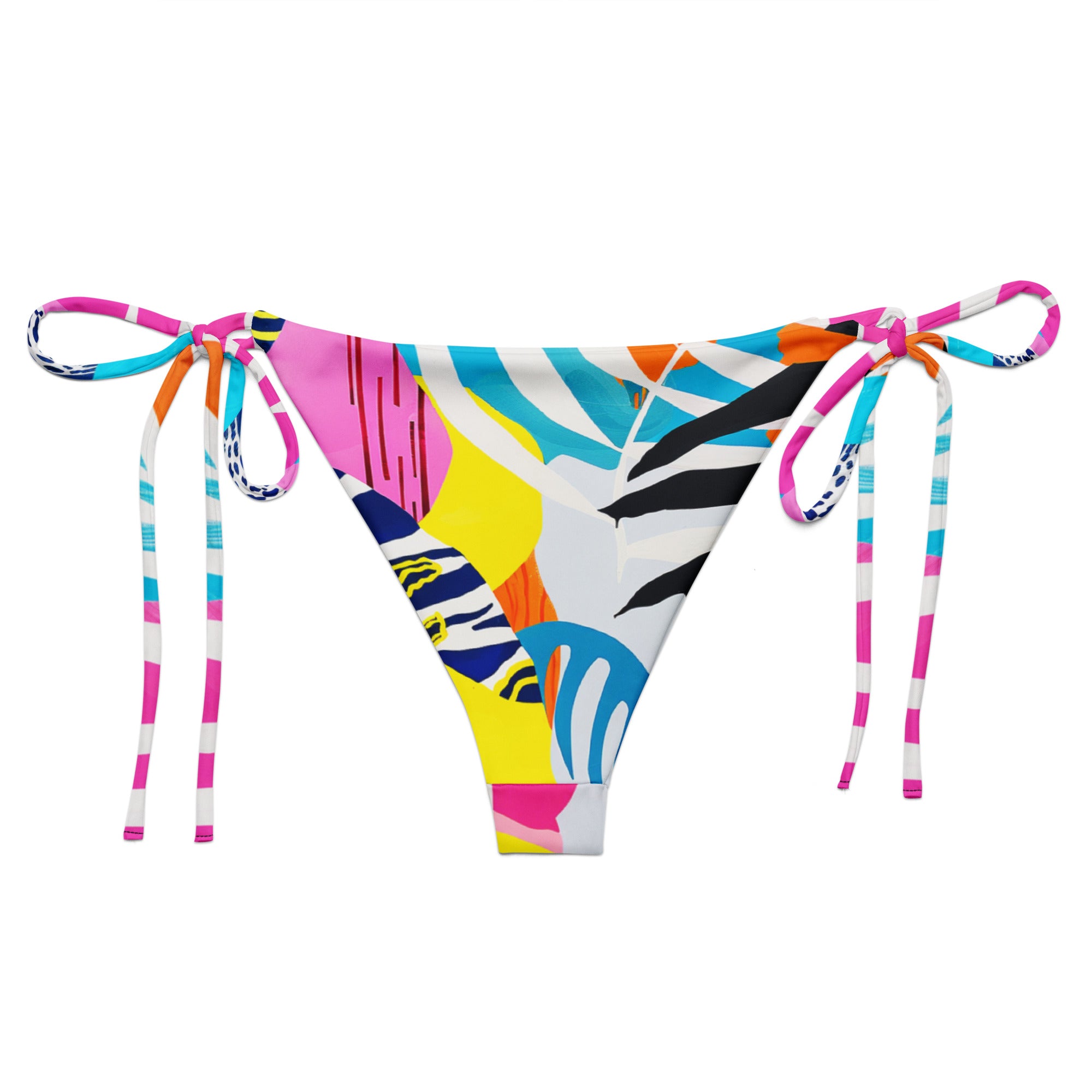 All-over print recycled string bikini bottom