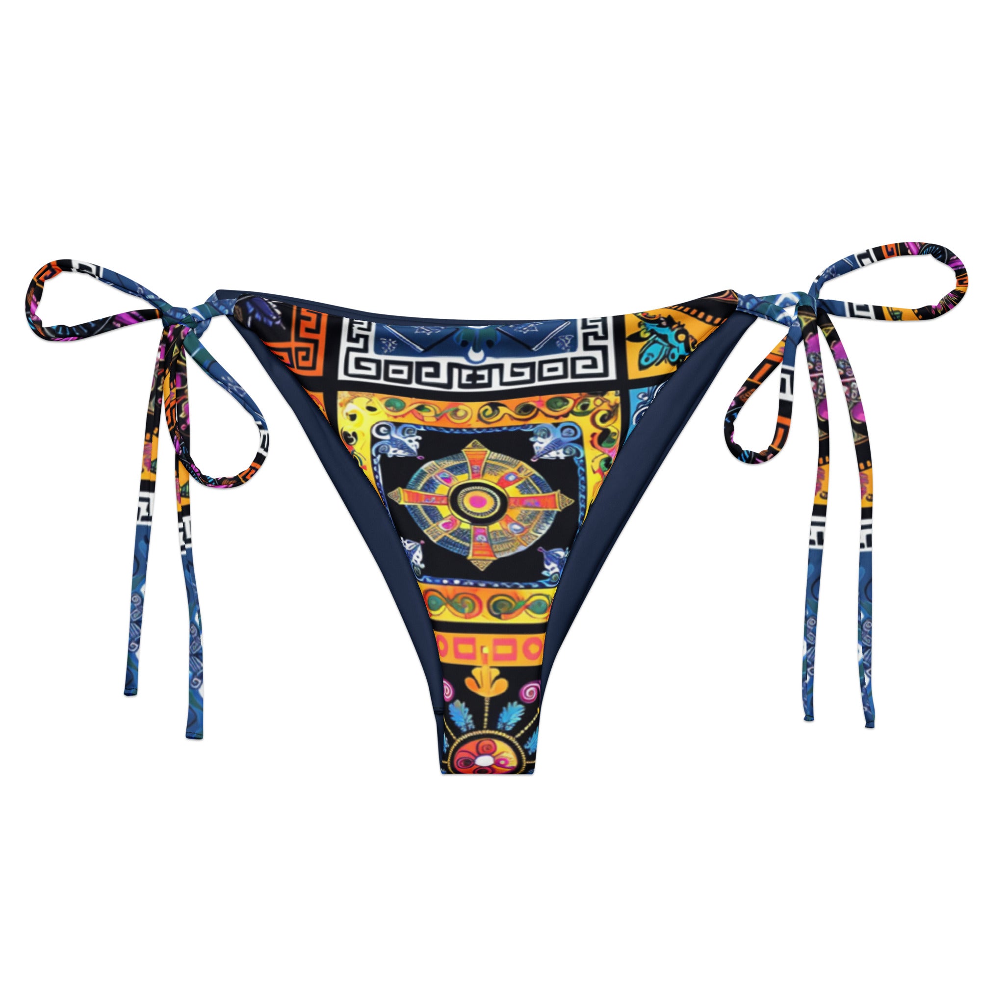 All-over print recycled string bikini bottom