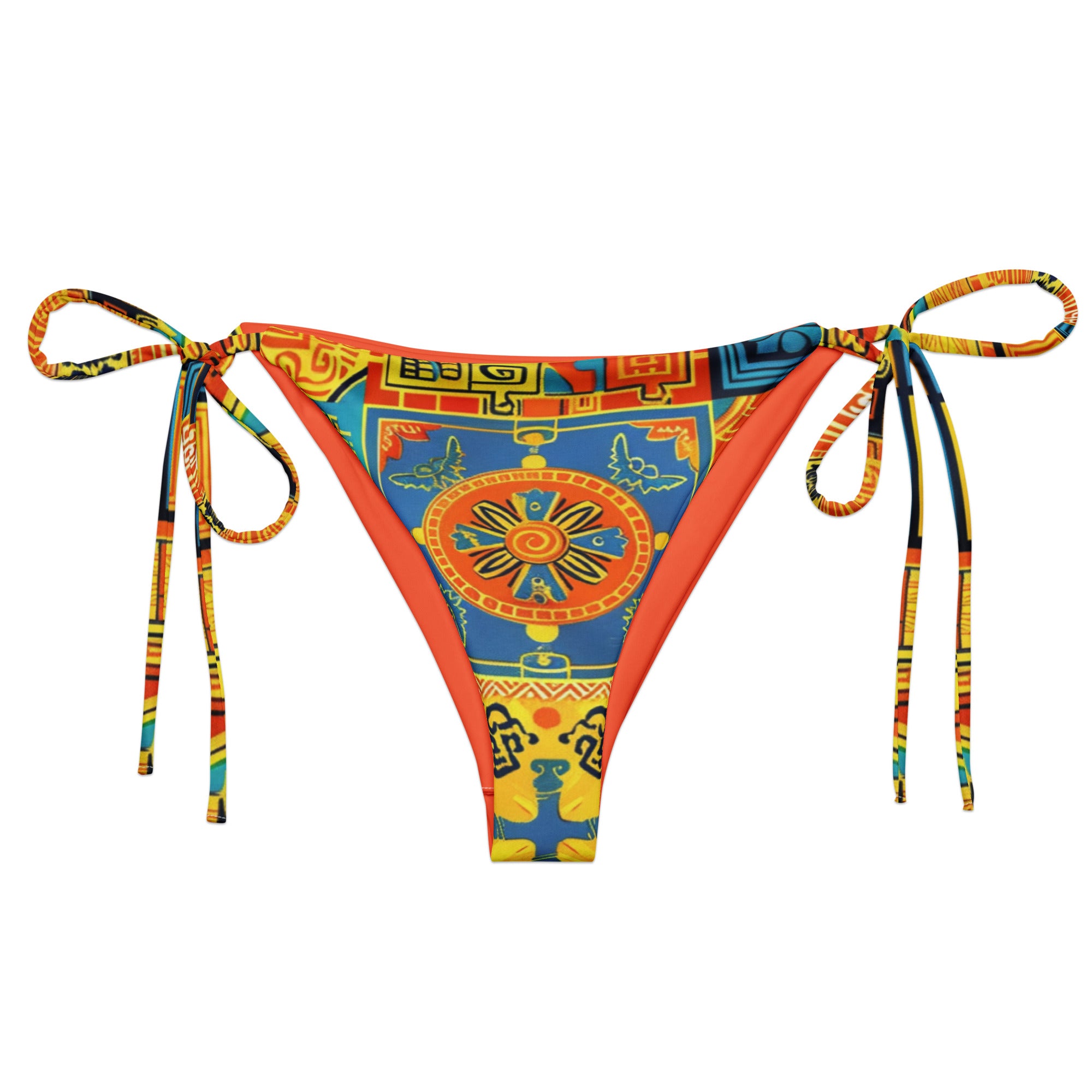 All-over print recycled string bikini bottom