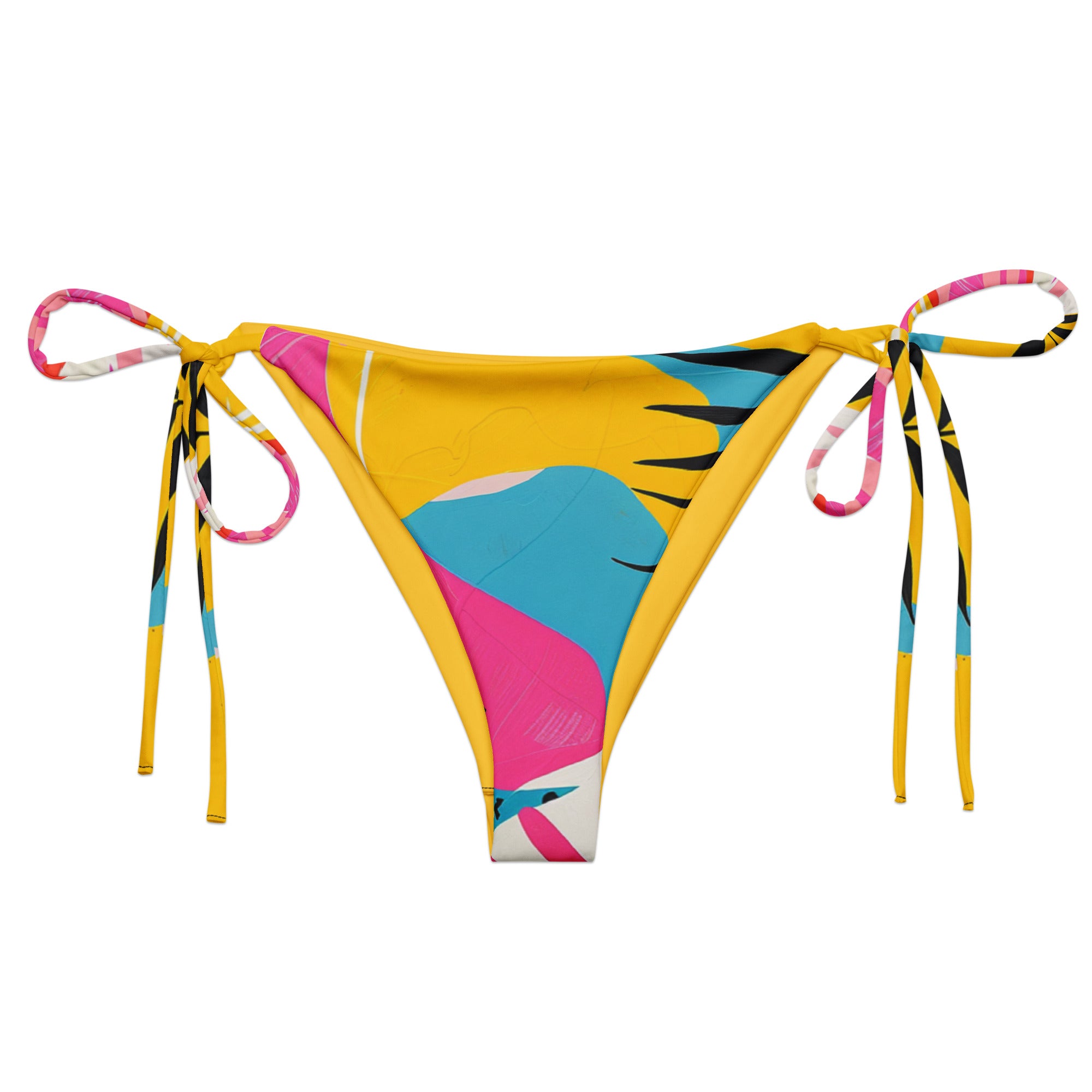 All-over print recycled string bikini bottom