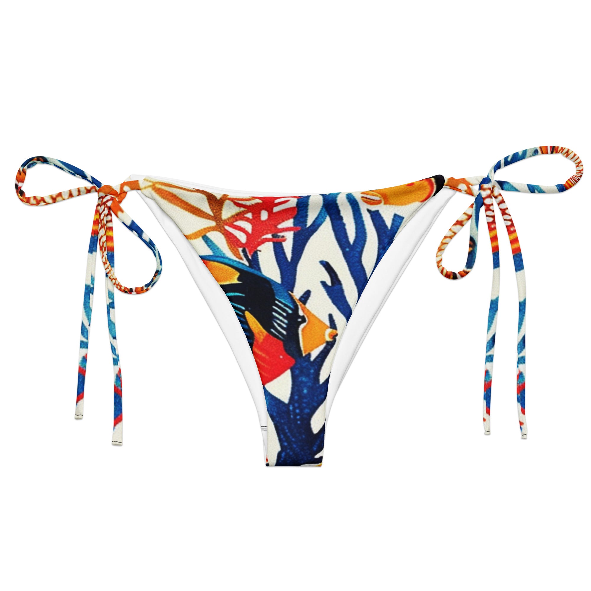 All-over print recycled string bikini bottom
