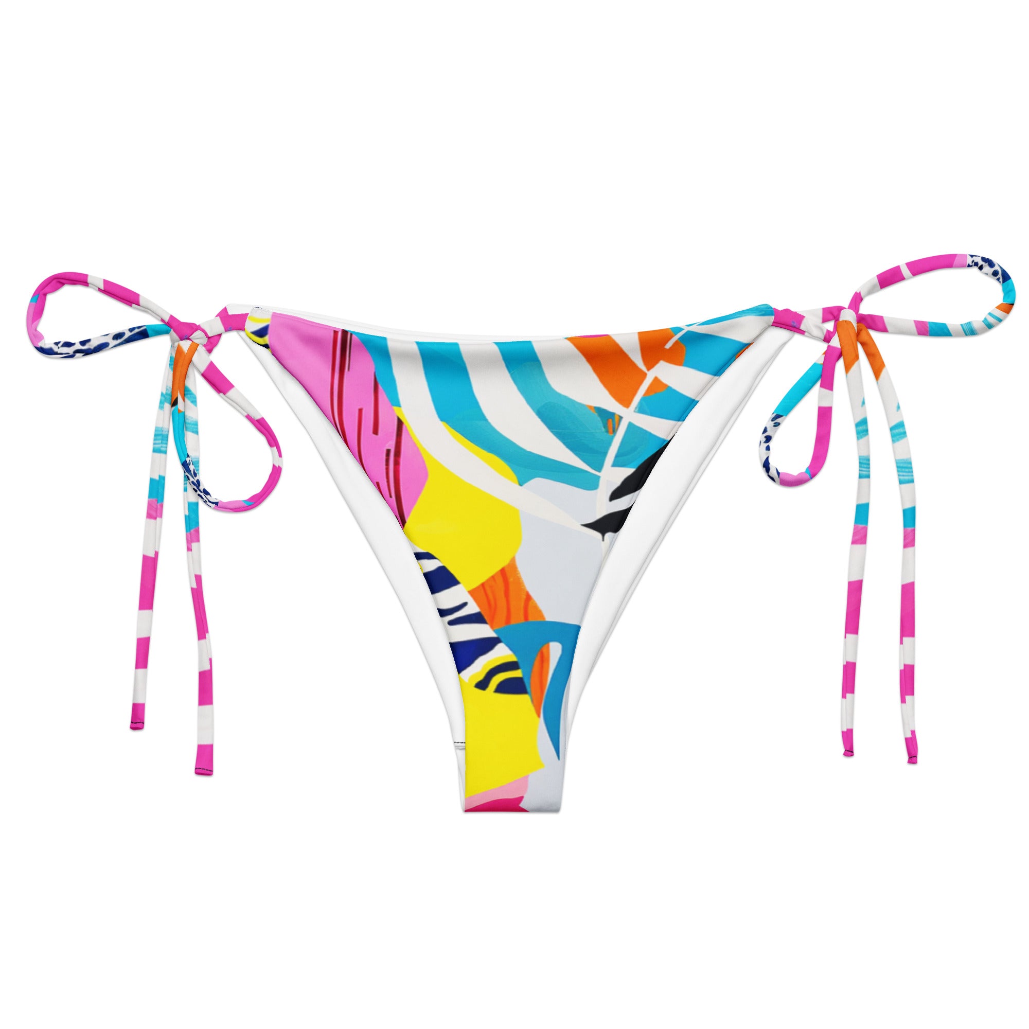 All-over print recycled string bikini bottom