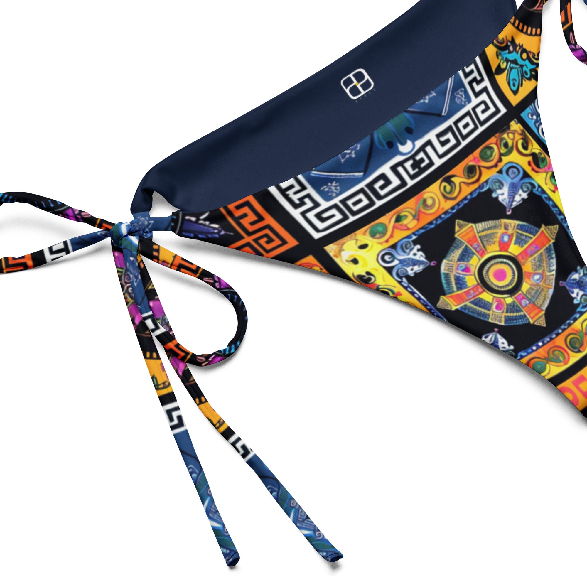 All-over print recycled string bikini bottom