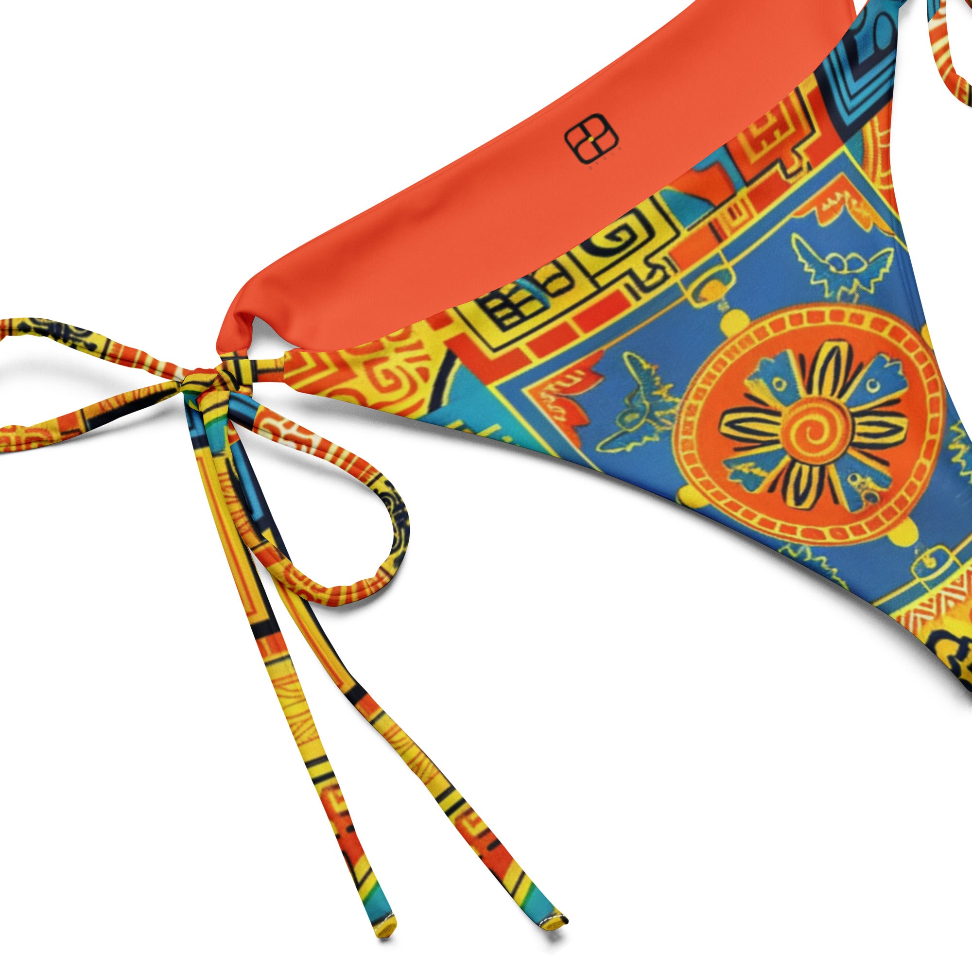 All-over print recycled string bikini bottom