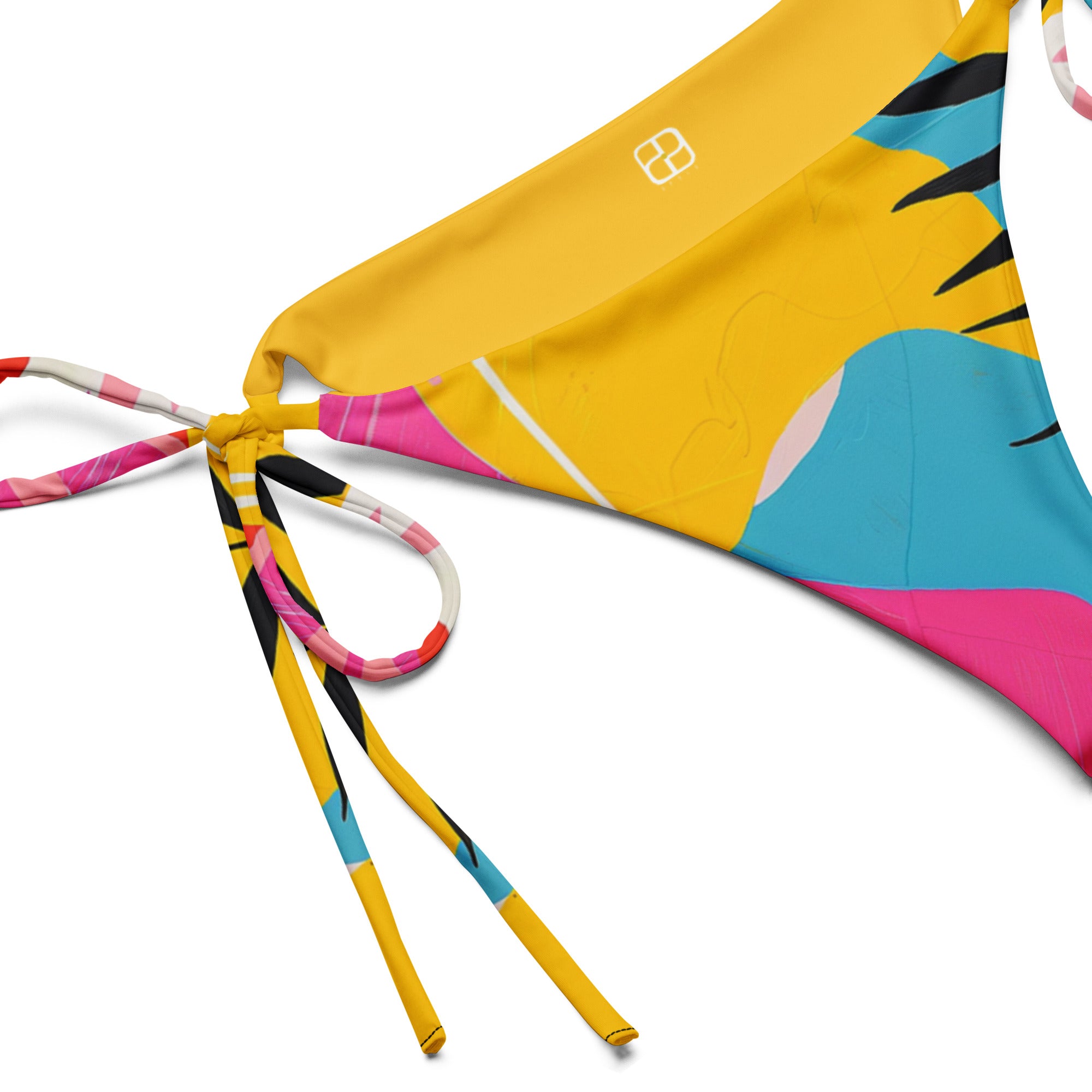 All-over print recycled string bikini bottom