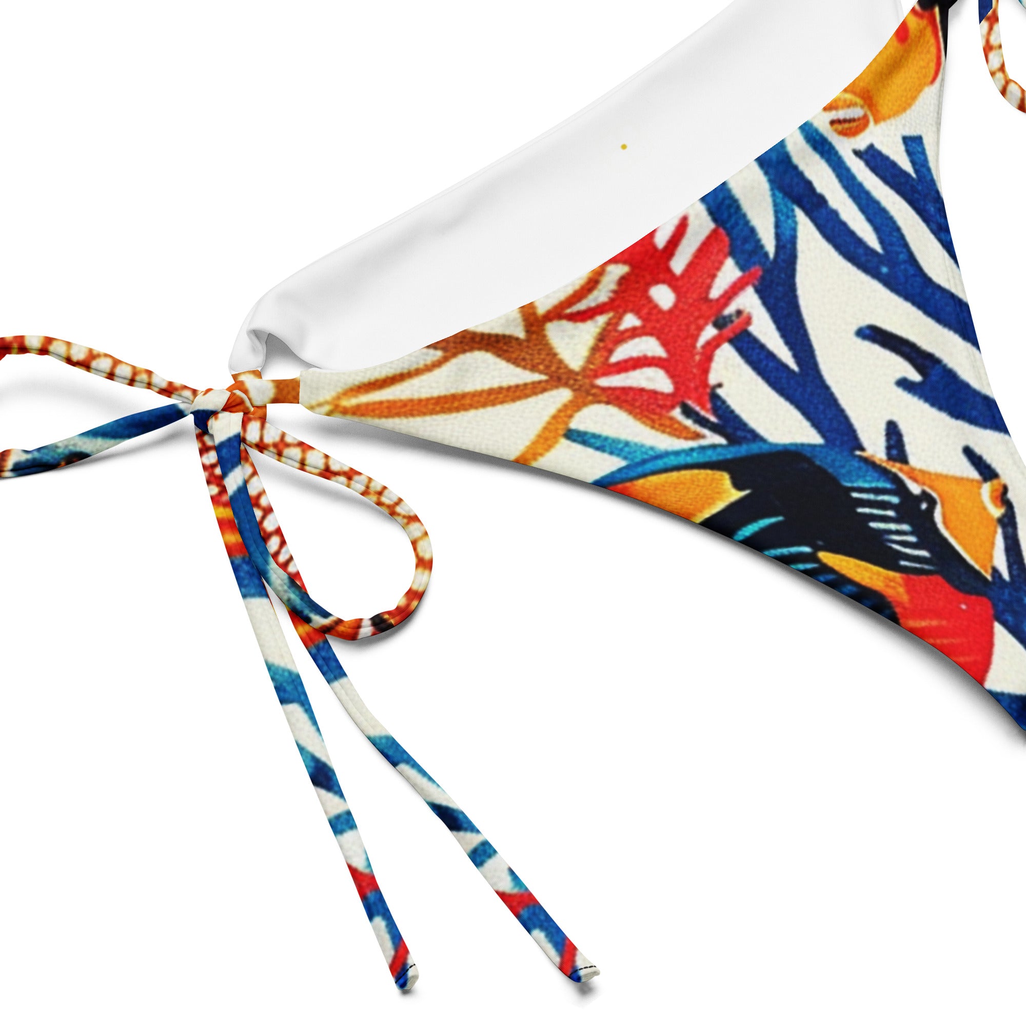 All-over print recycled string bikini bottom