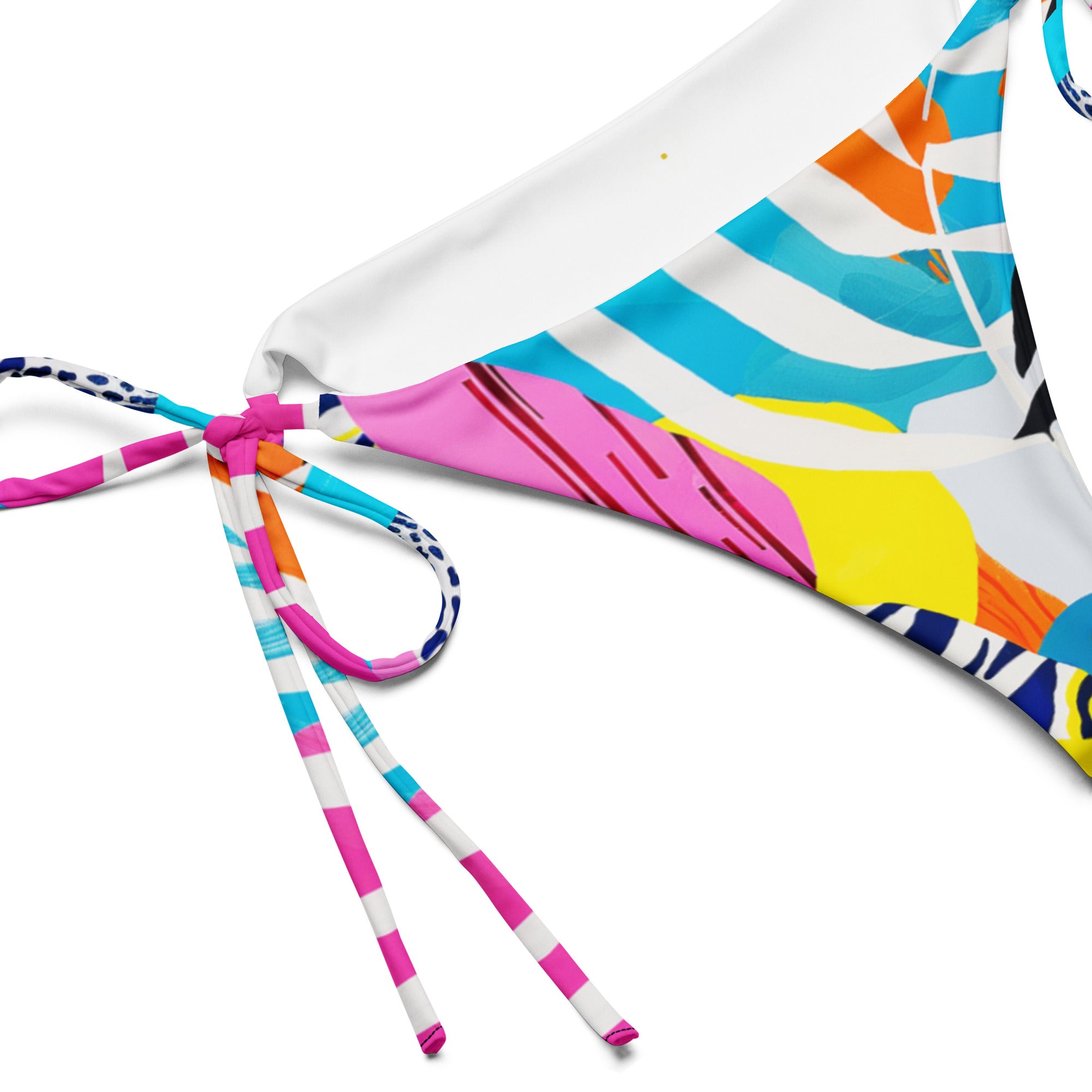 All-over print recycled string bikini bottom