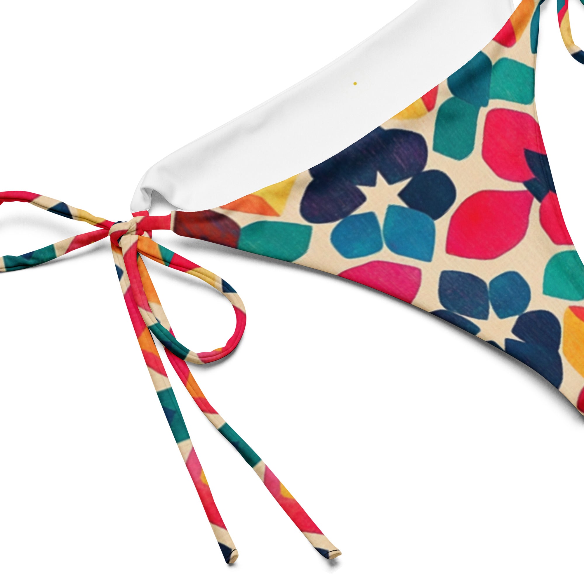 All-over print recycled string bikini bottom