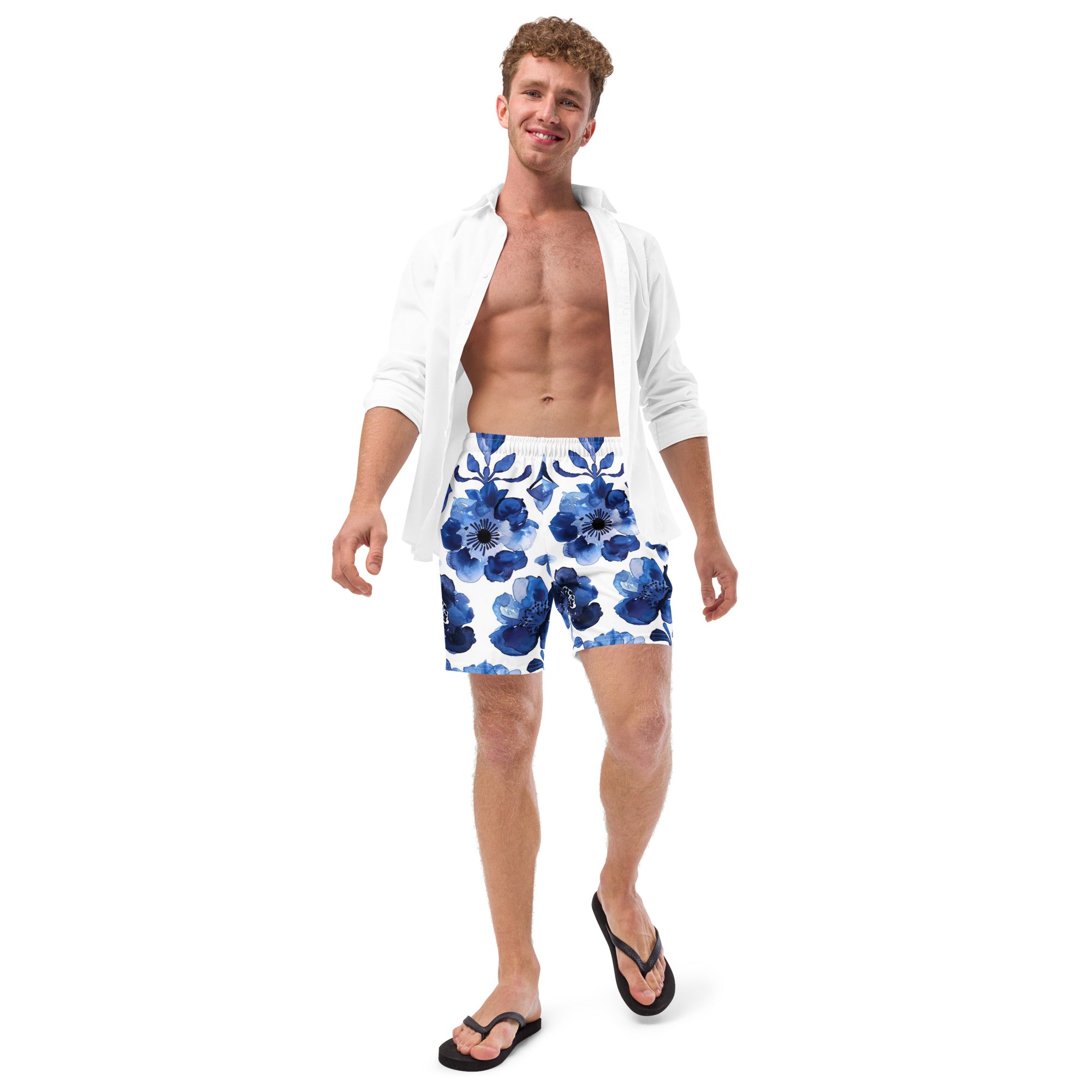All-Over Print Recycled Swim Trunks