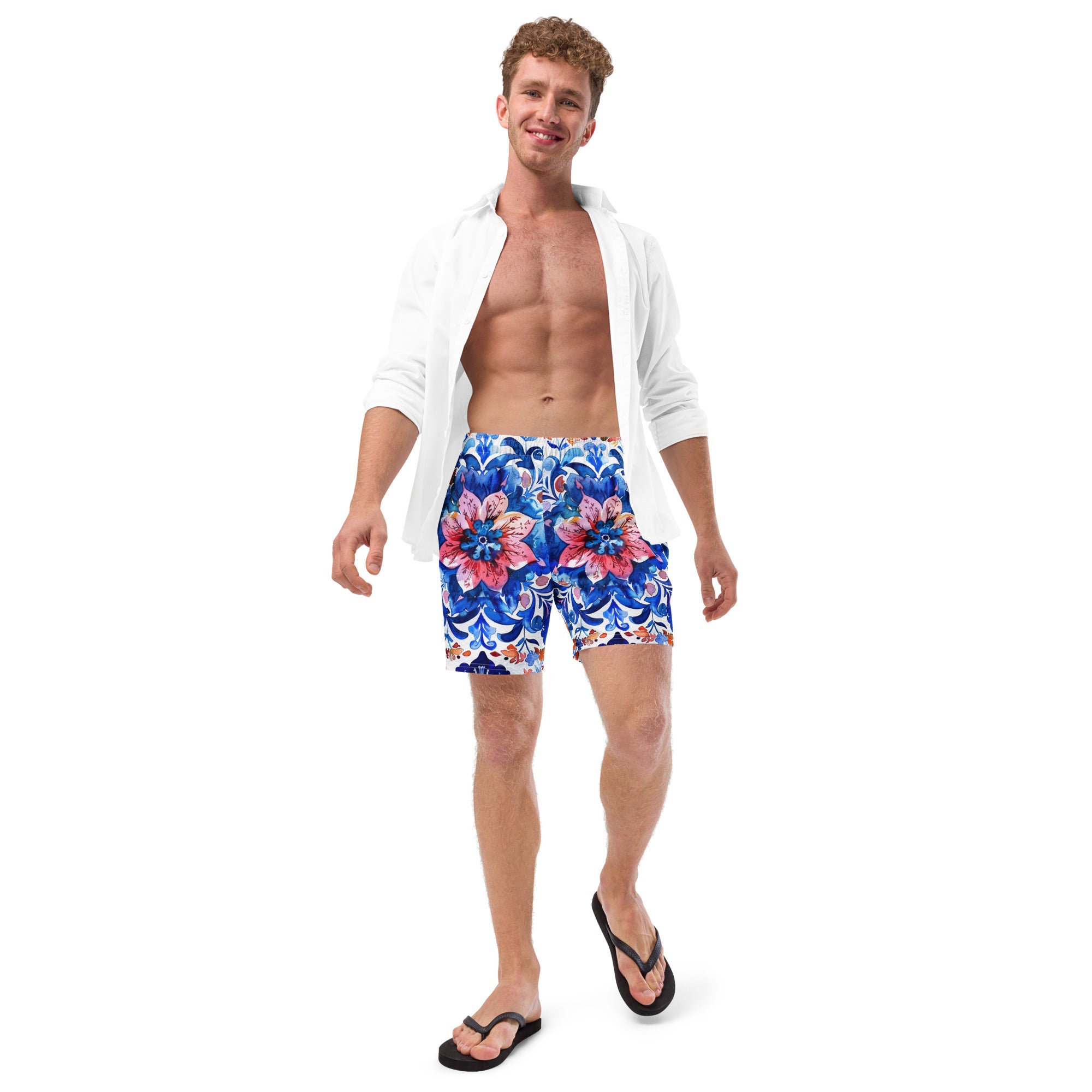 All-Over Print Recycled Swim Trunks